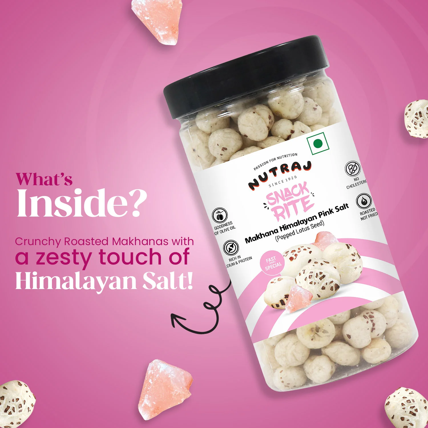 Nutraj Snackrite Makhana Himalayan Pink 70g - Image 3