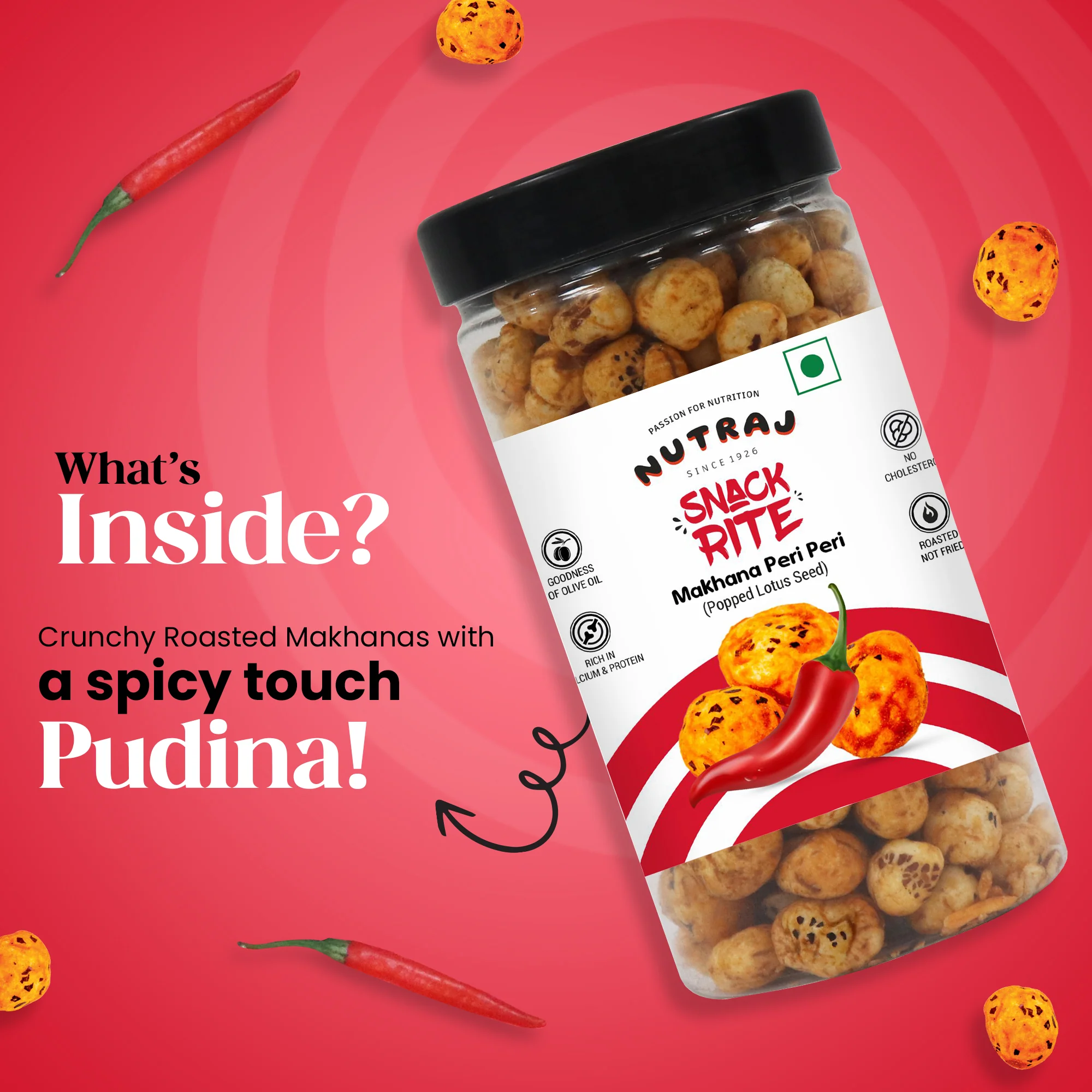 Nutraj Snackrite Makhana Peri Peri 70g - Image 3