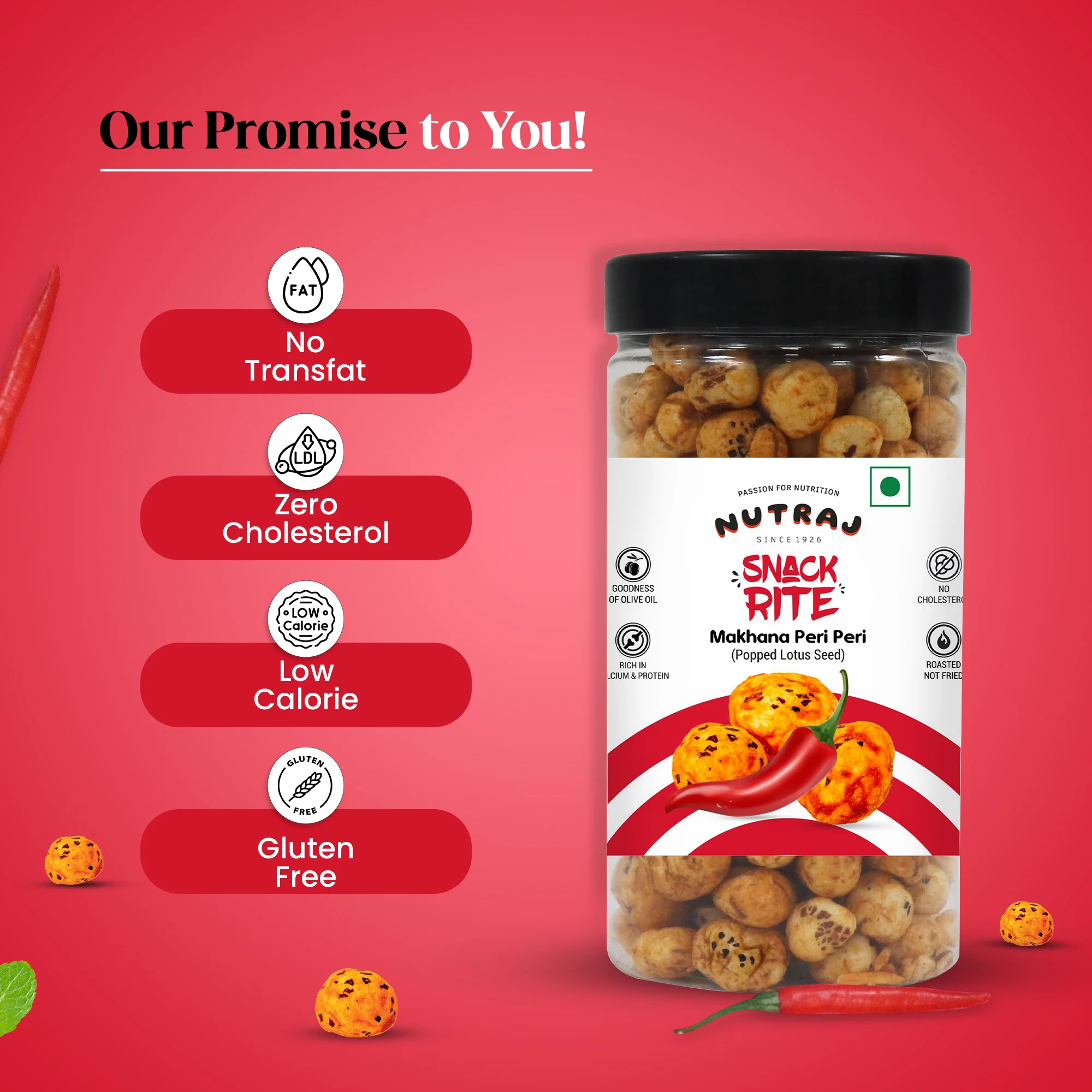 Nutraj Snackrite Makhana Peri Peri 70g - Image 4