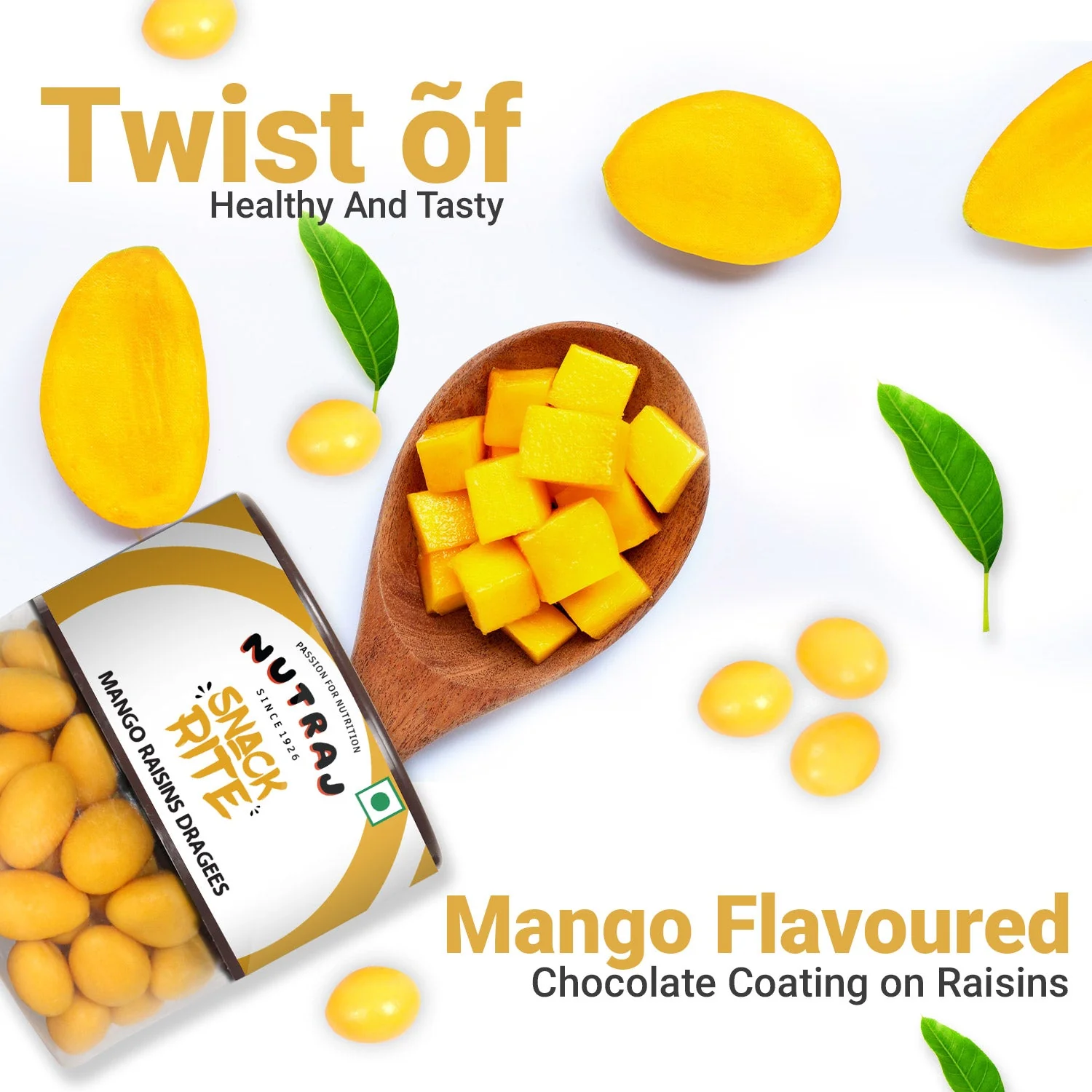 Nutraj Snackrite Mango Raisin Dragees & Peri-Peri Almond - 100gm Each - Image 5