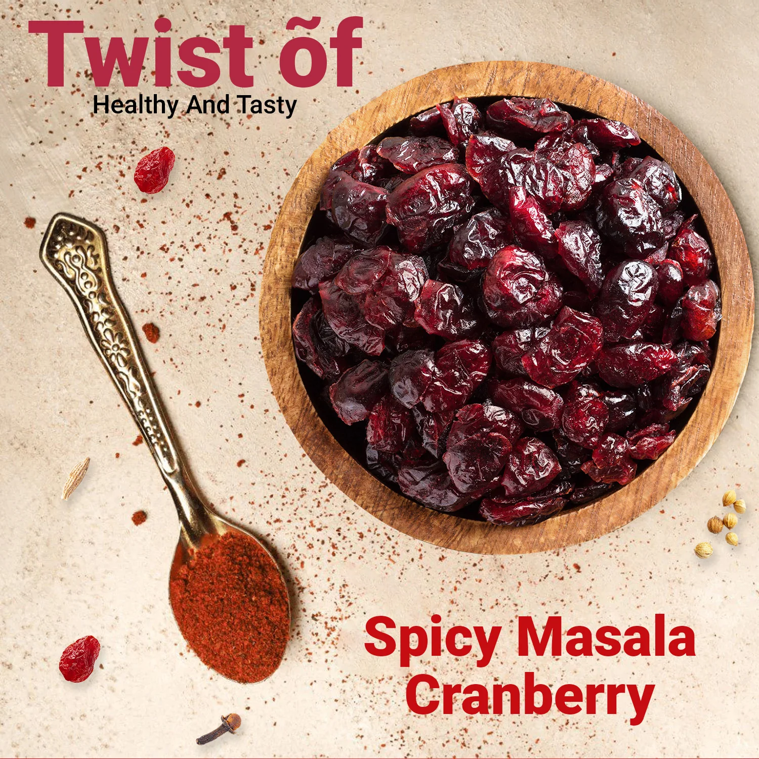 Nutraj Snackrite Masala Cranberry 100g Jar - Image 3