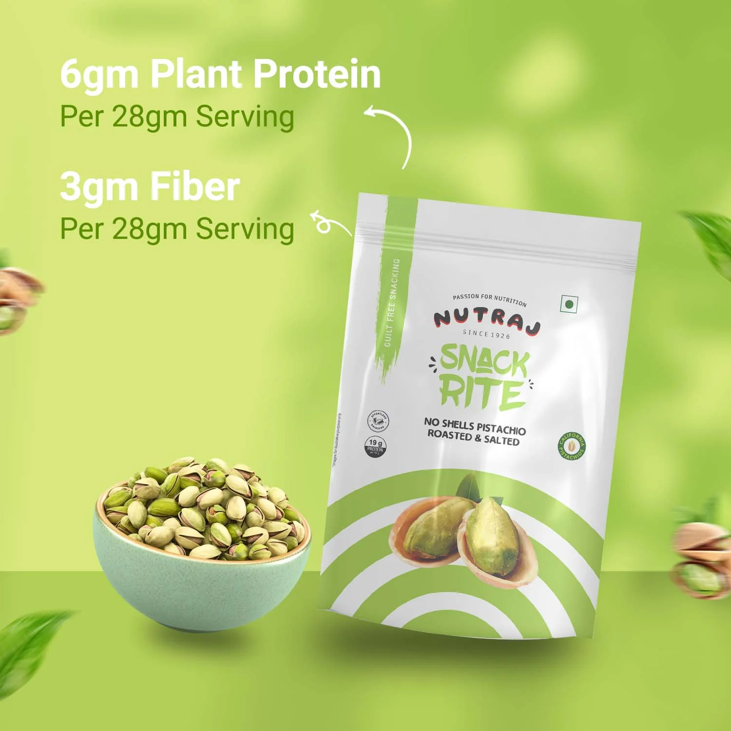 Nutraj Snackrite No Shell California Pistachio Kernels (Roasted & Salted) 100g - Image 3
