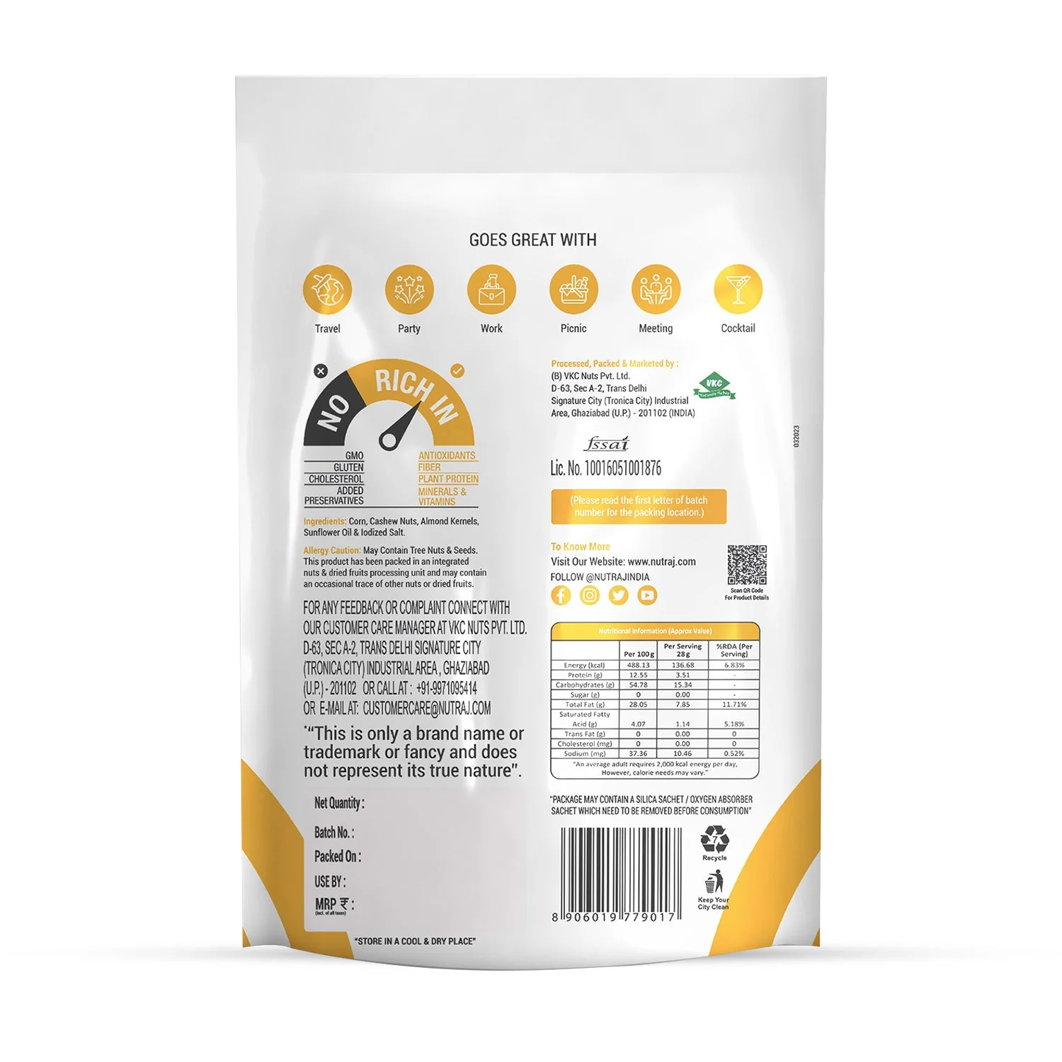 Nutraj Snackrite Nutty Corn Mix 150gm - Image 3