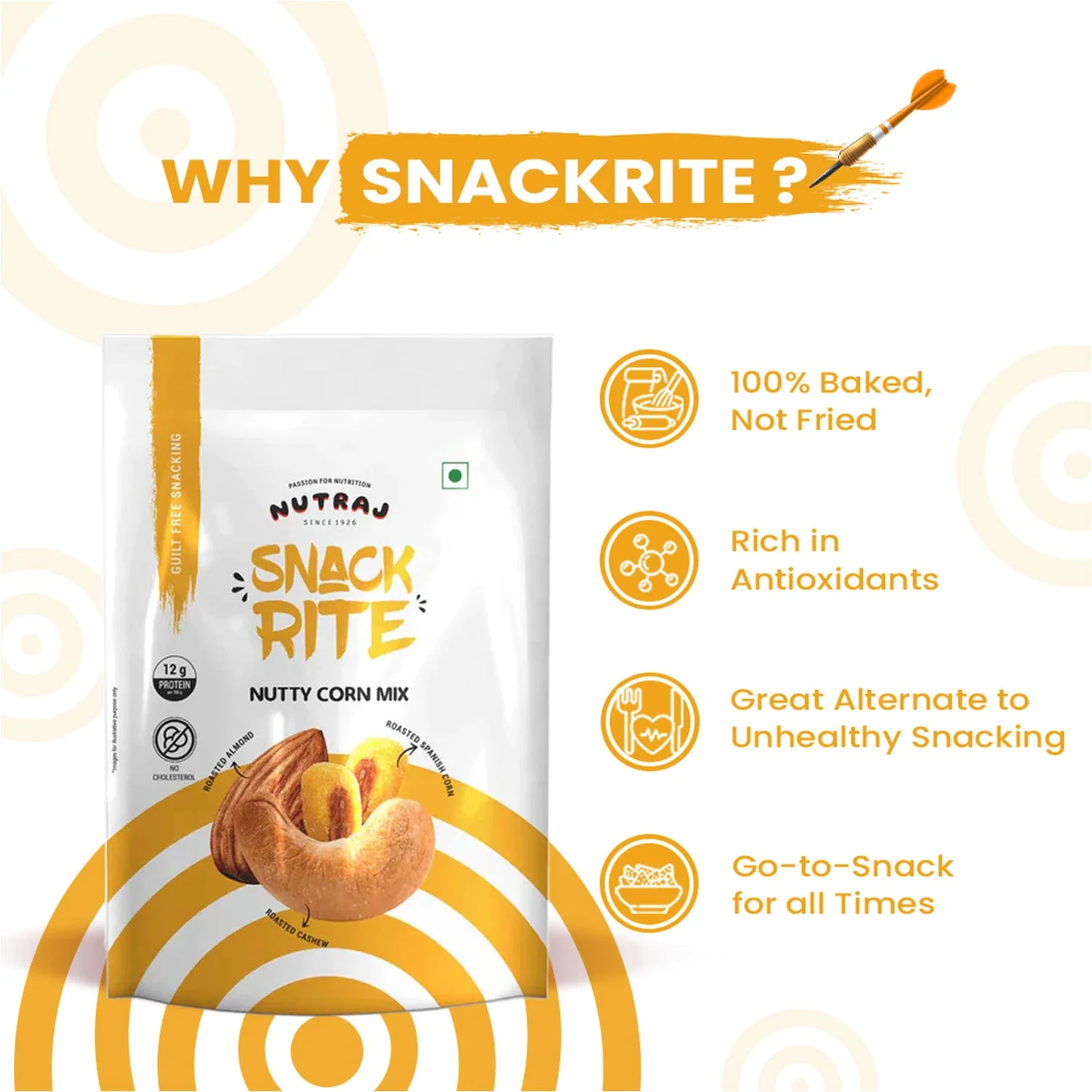 Nutraj Snackrite Nutty Corn Mix 150gm - Image 4