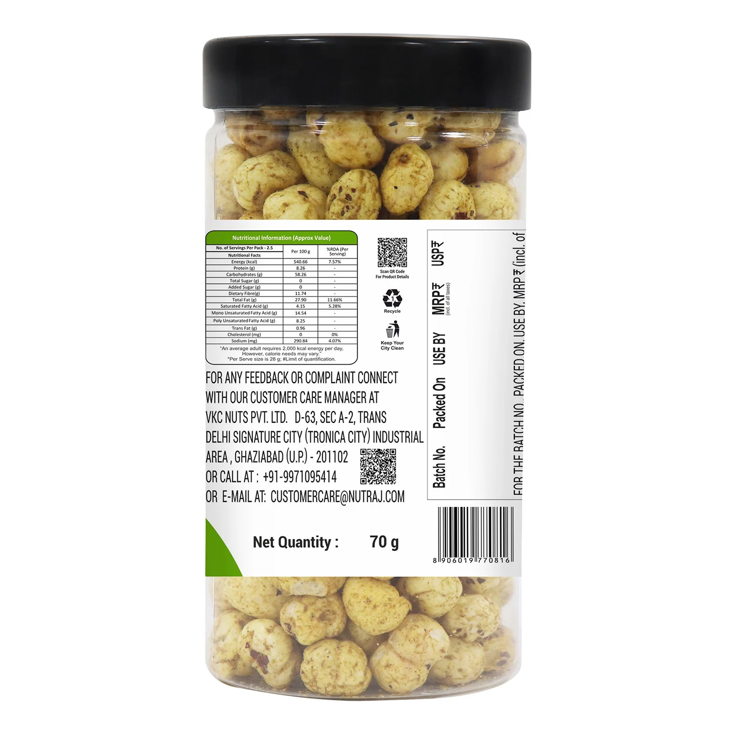 Nutraj Snackrite Roasted Makhana Pudina Chatka 70g - Image 7