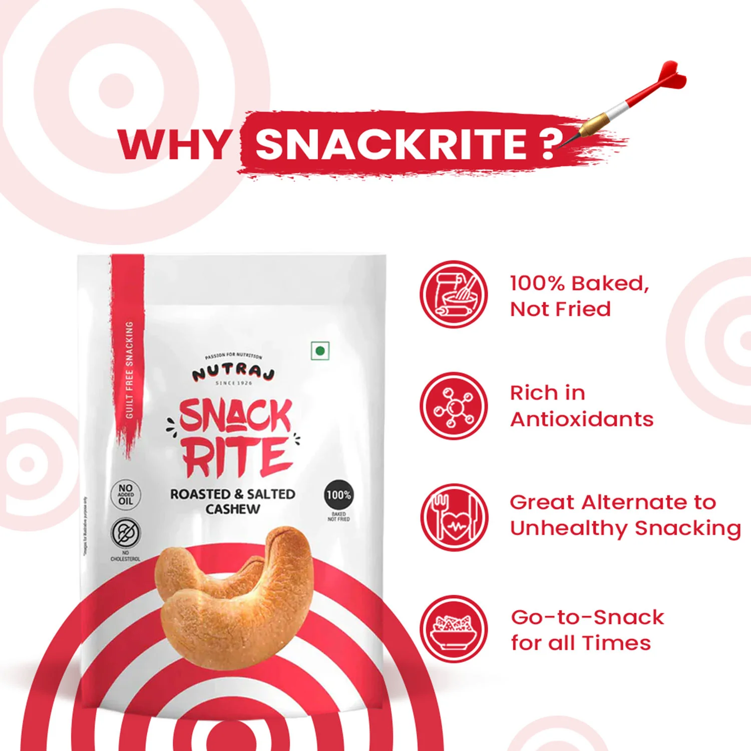 Nutraj Snackrite Roasted and Salted Cashew 150gm - Image 5