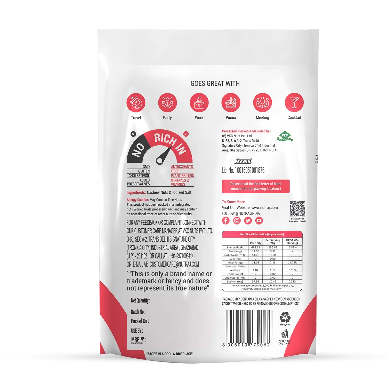 Nutraj Snackrite Roasted & Salted Cashew nuts 150g - Image 3