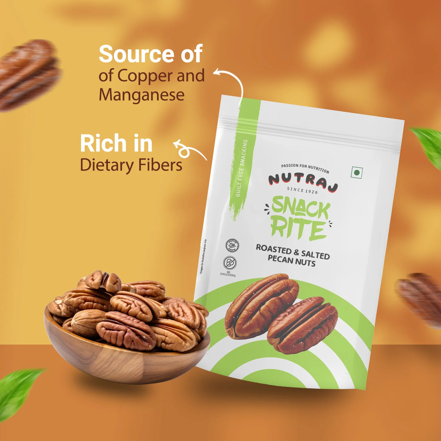 Nutraj Snackrite Roasted & Salted Pecan Nuts 100g - Image 3