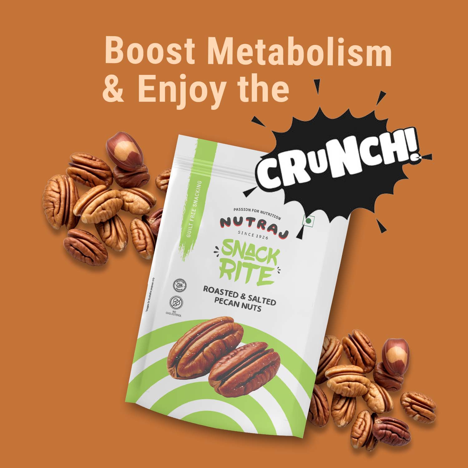 Nutraj Snackrite Roasted & Salted Pecan Nuts 100g - Image 4