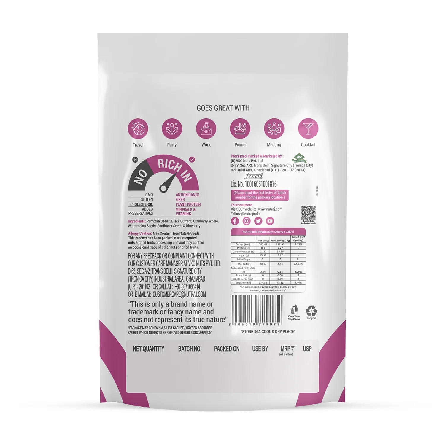 Nutraj Snackrite Seeds & Berry Mix 150gm - Image 3