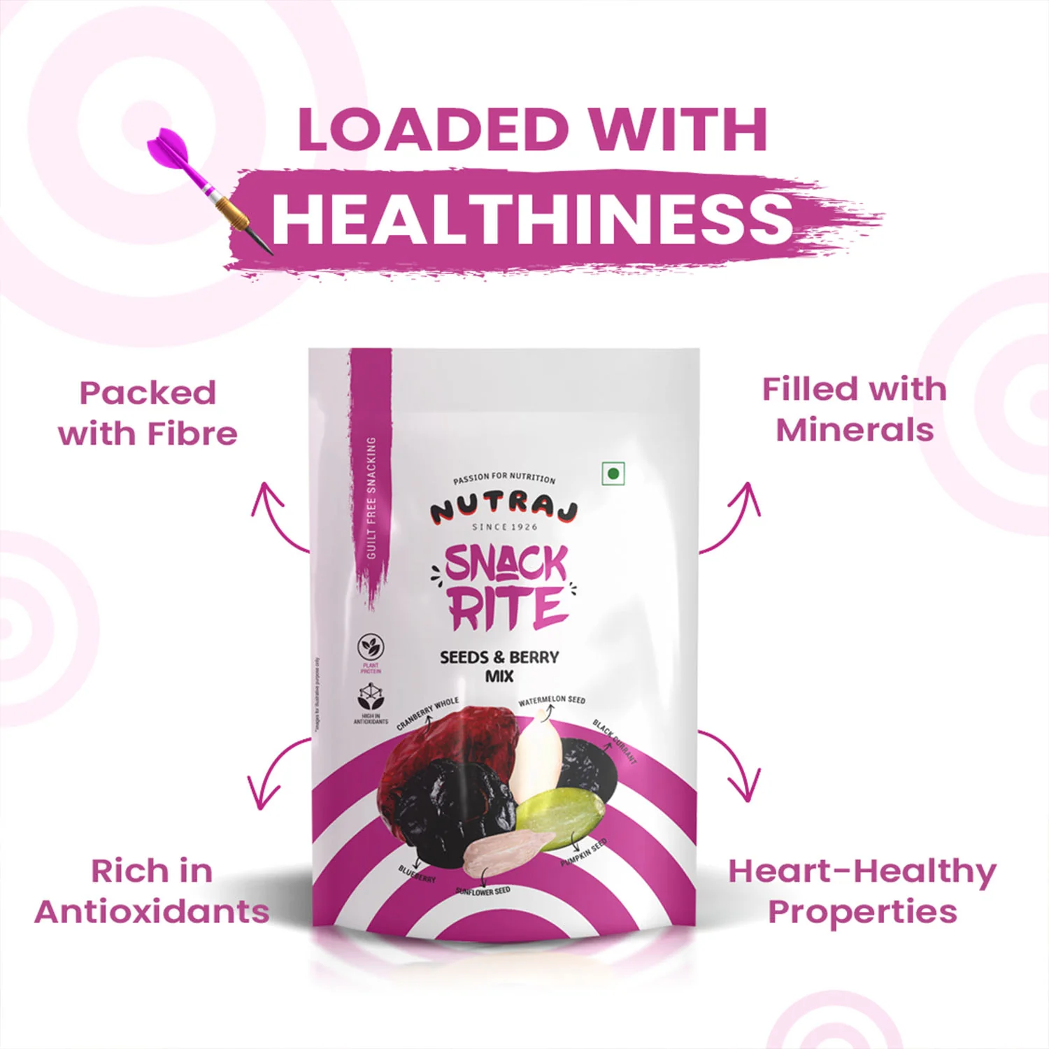 Nutraj Snackrite Seeds & Berry Mix 150gm - Image 4