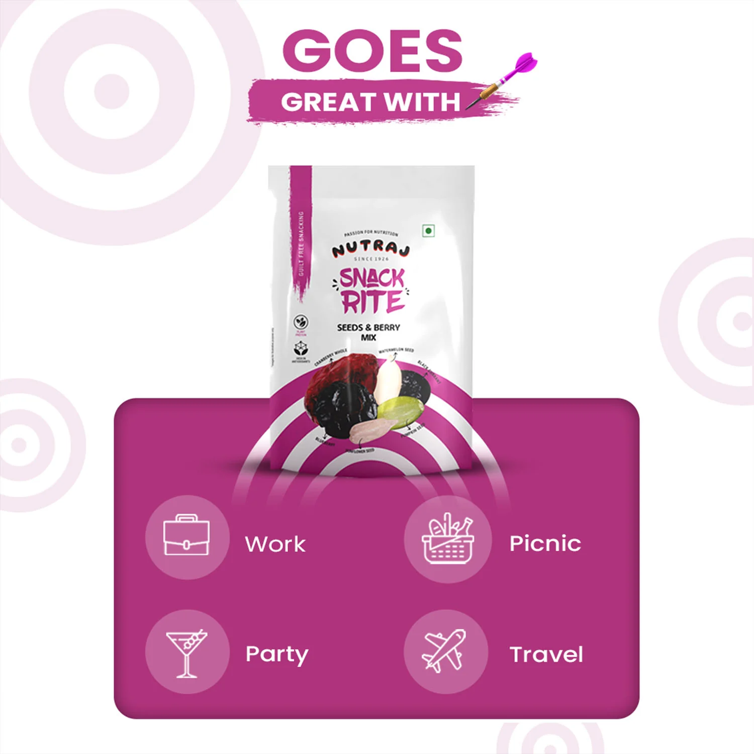Nutraj Snackrite Seeds & Berry Mix 150gm - Image 7