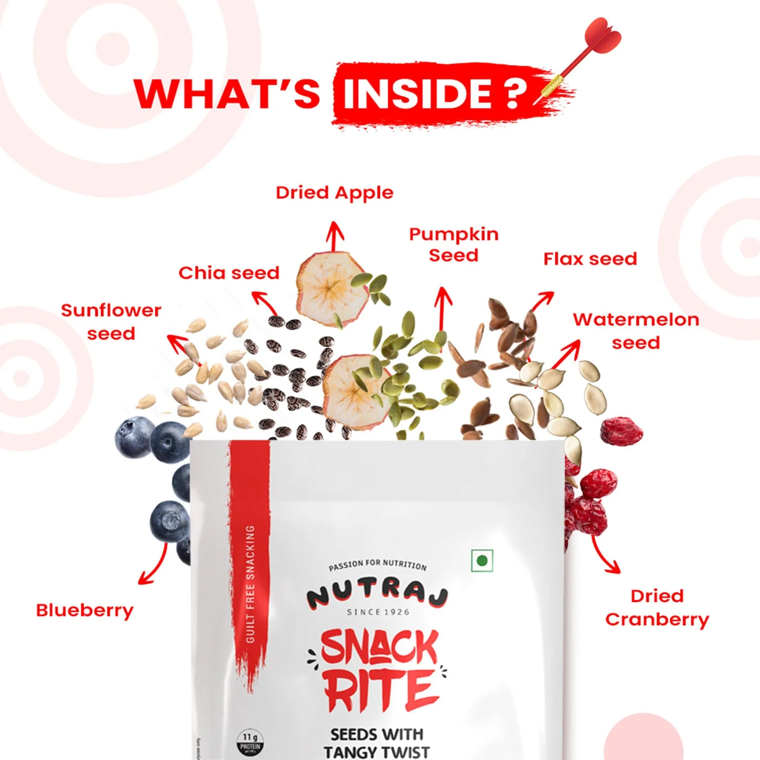 Nutraj Snackrite Seeds With Tangy Twist Mix 300gm - Image 5