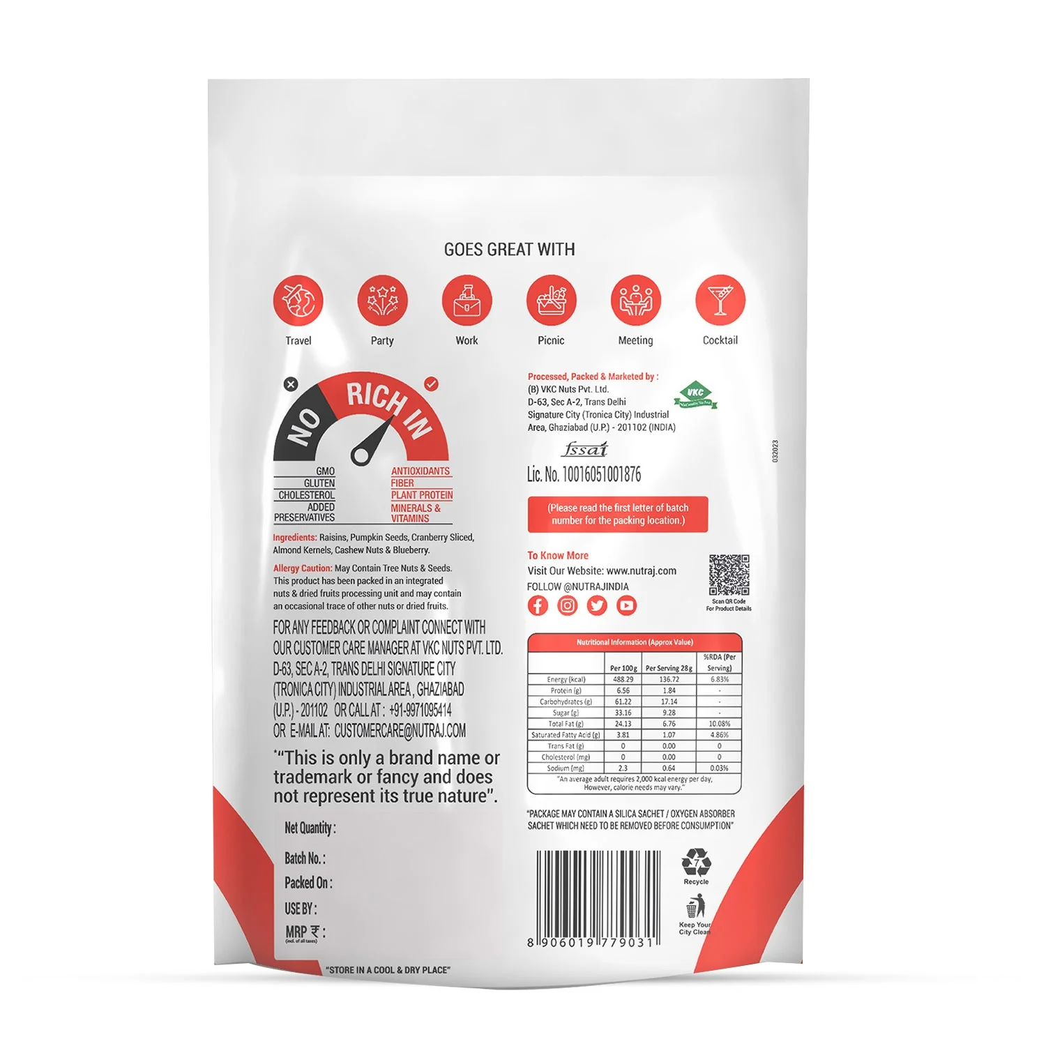 Nutraj Snackrite Sports Mix 150gm - Image 3