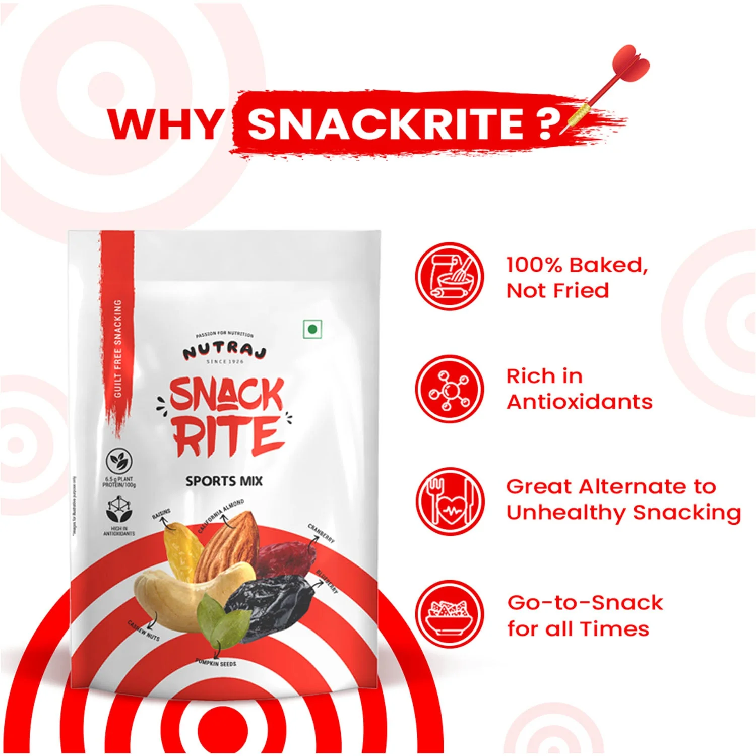 Nutraj Snackrite Sports Mix 150gm - Image 4