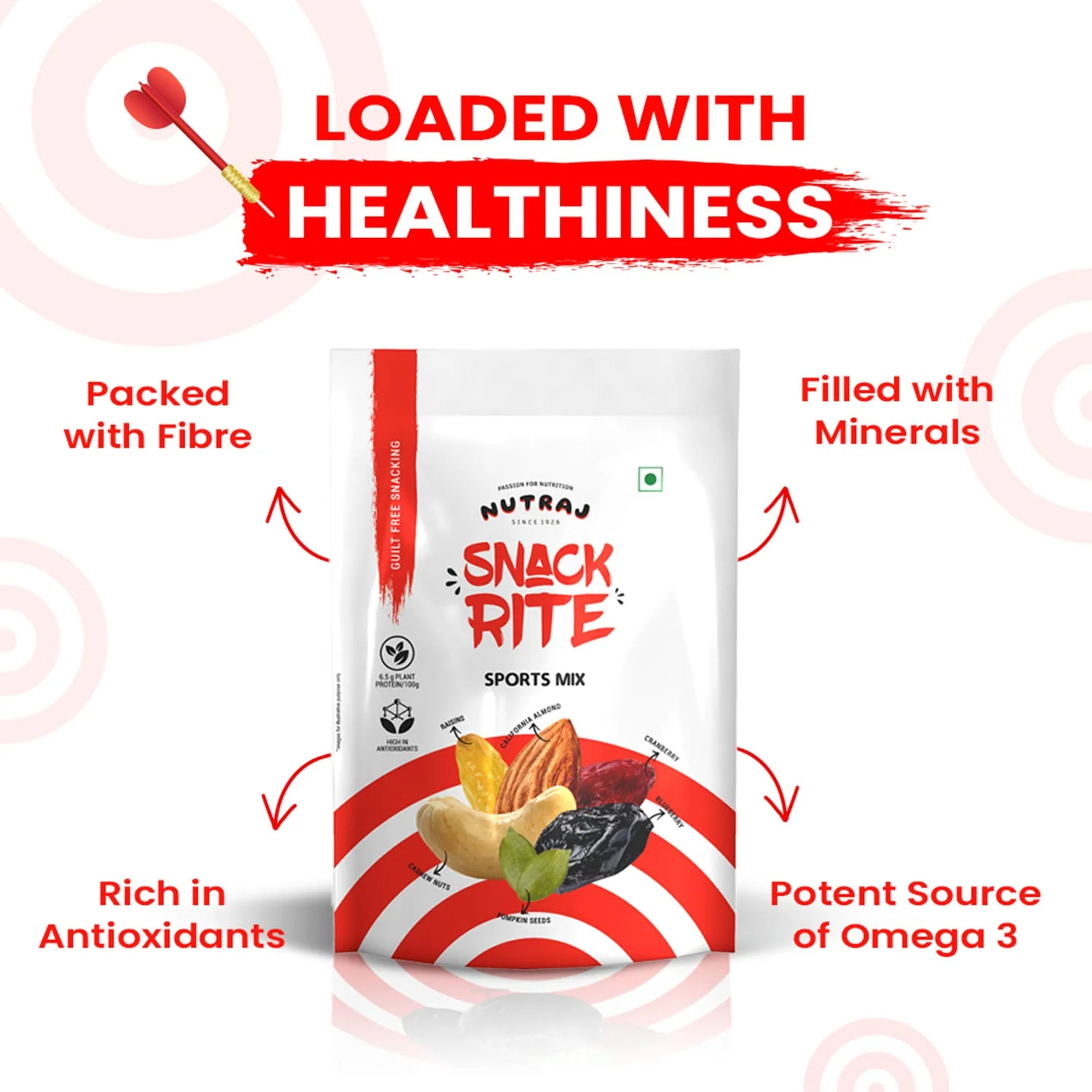 Nutraj Snackrite Sports Mix 150gm - Image 6