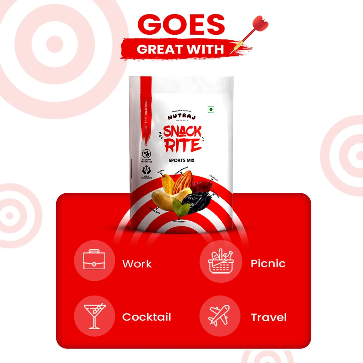 Nutraj Snackrite Sports Mix 150gm - Image 7