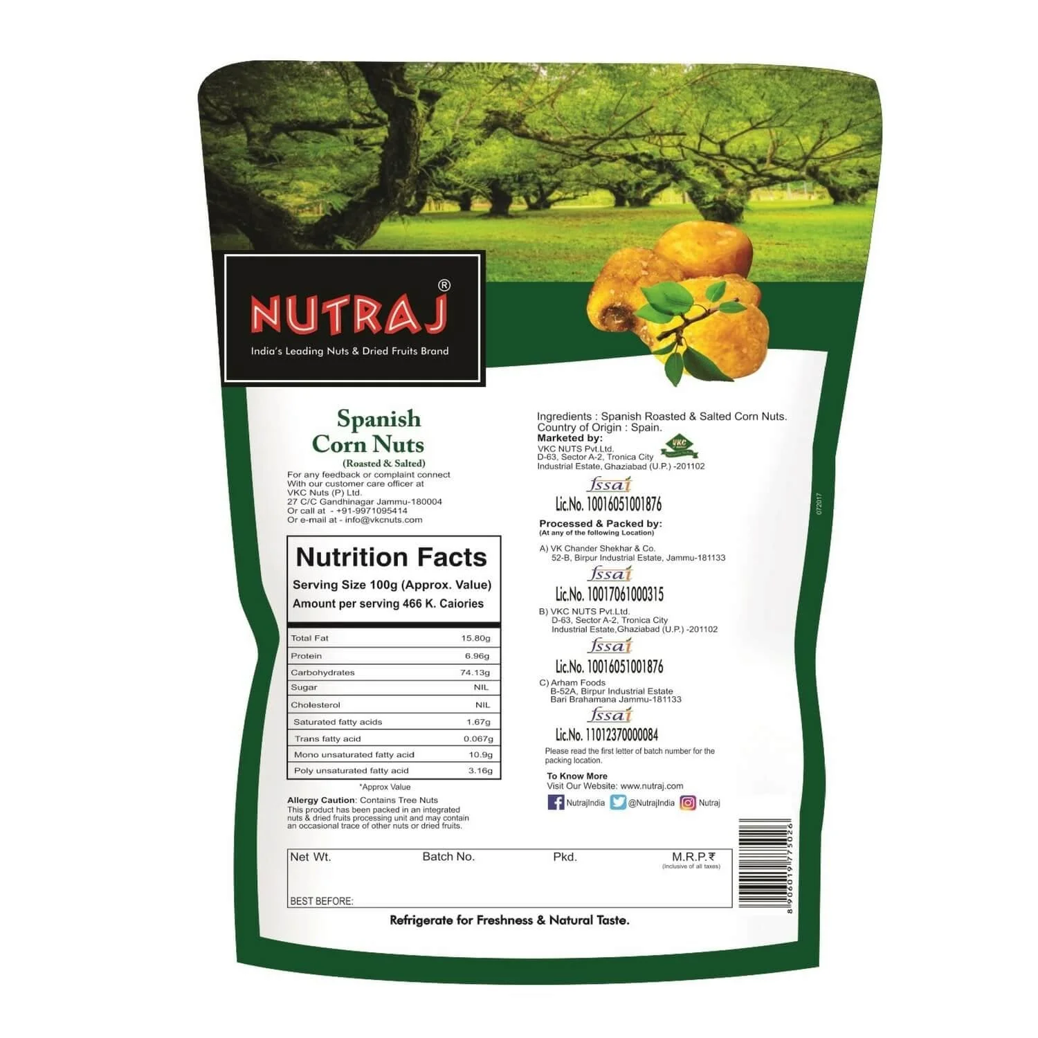 Nutraj Spanish Corn Roasted & Salted 300g - Image 3