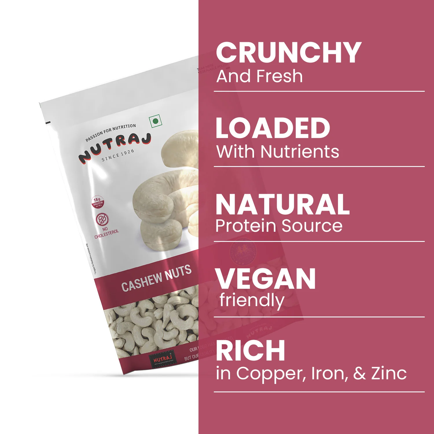 Nutraj Special Premium Cashews (W320) 250g - Image 4