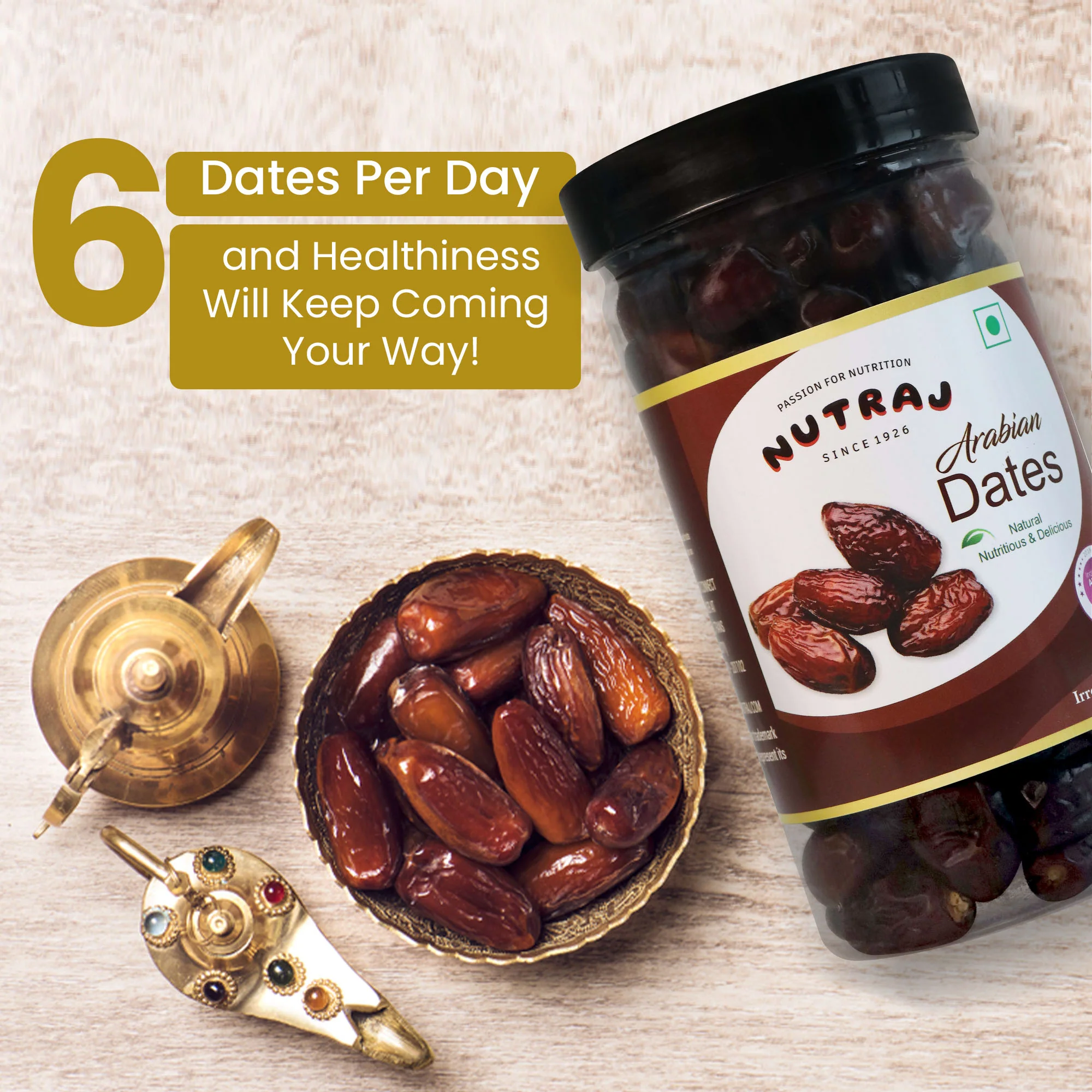 Nutraj Super Arabian Dates Jar 500gm (Khajur/Khajoor) - Image 5