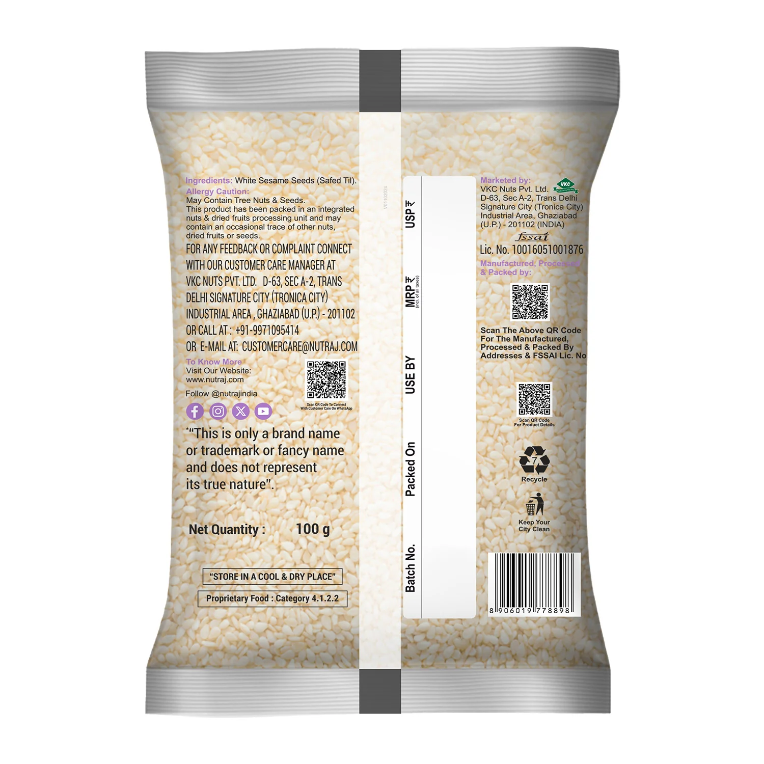 Nutraj White Sesame Seeds (Safed Til) 100g - Image 7