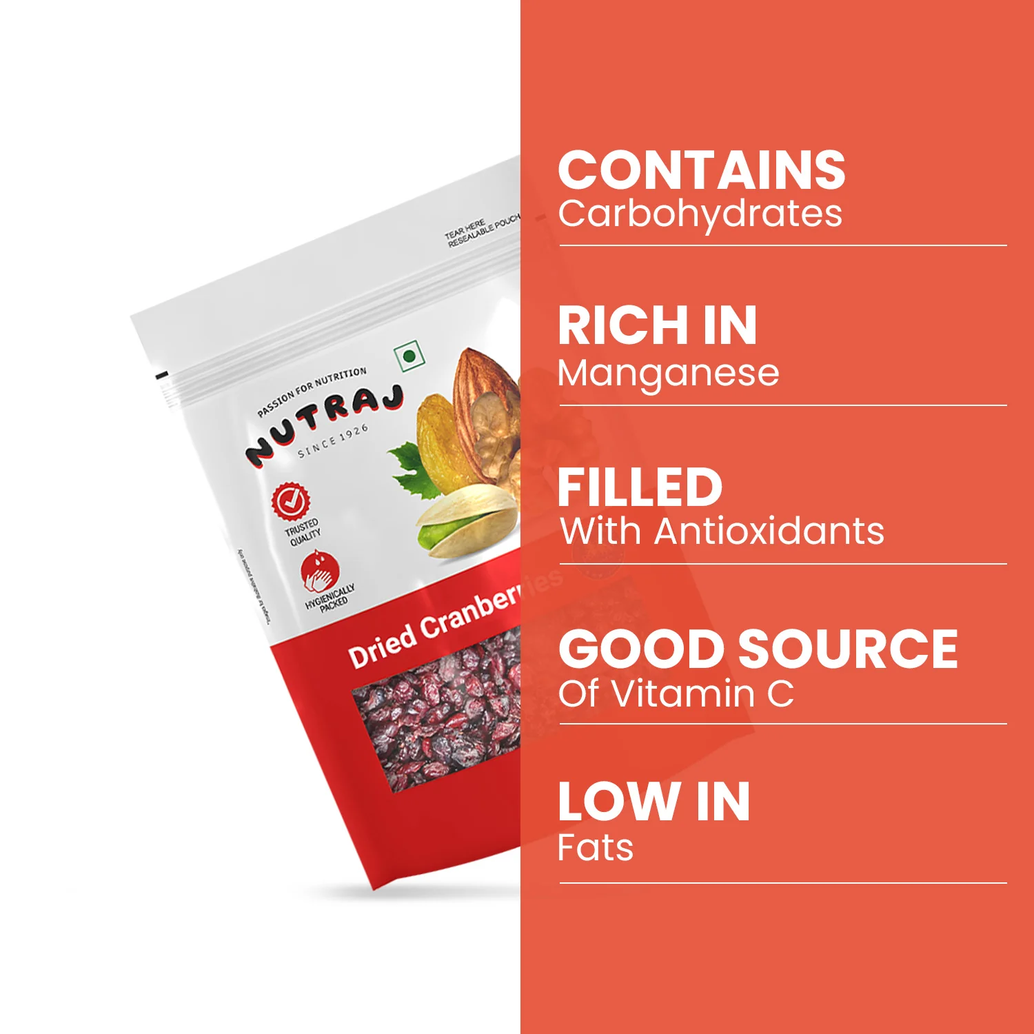 Nutraj Whole Dried Cranberries 200gm - Image 4