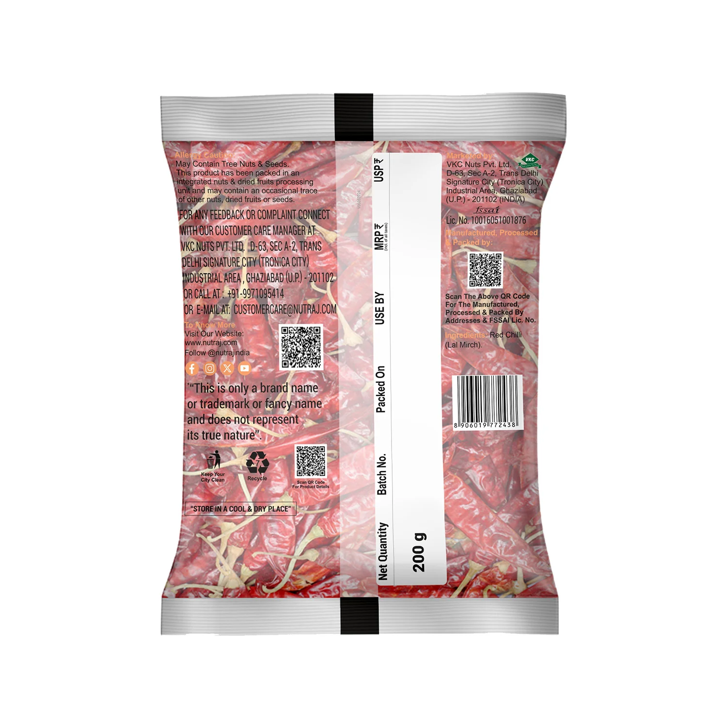 Nutraj Whole Red Chilli (Sabut Lal Mirch) 200g - Image 2
