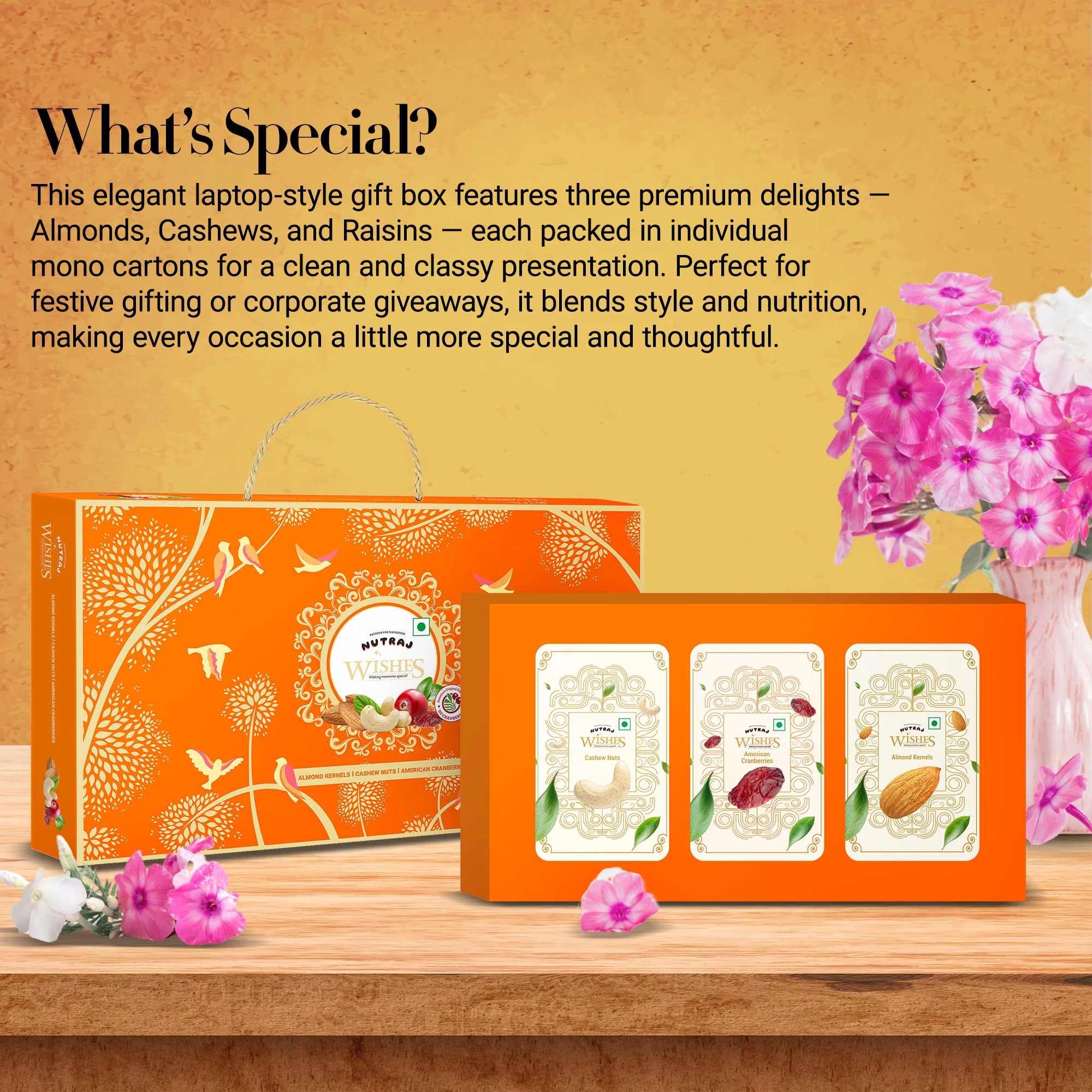 Nutraj Wishes Birds of Bliss Diwali Gift Box 300g | GB-154 - Image 3