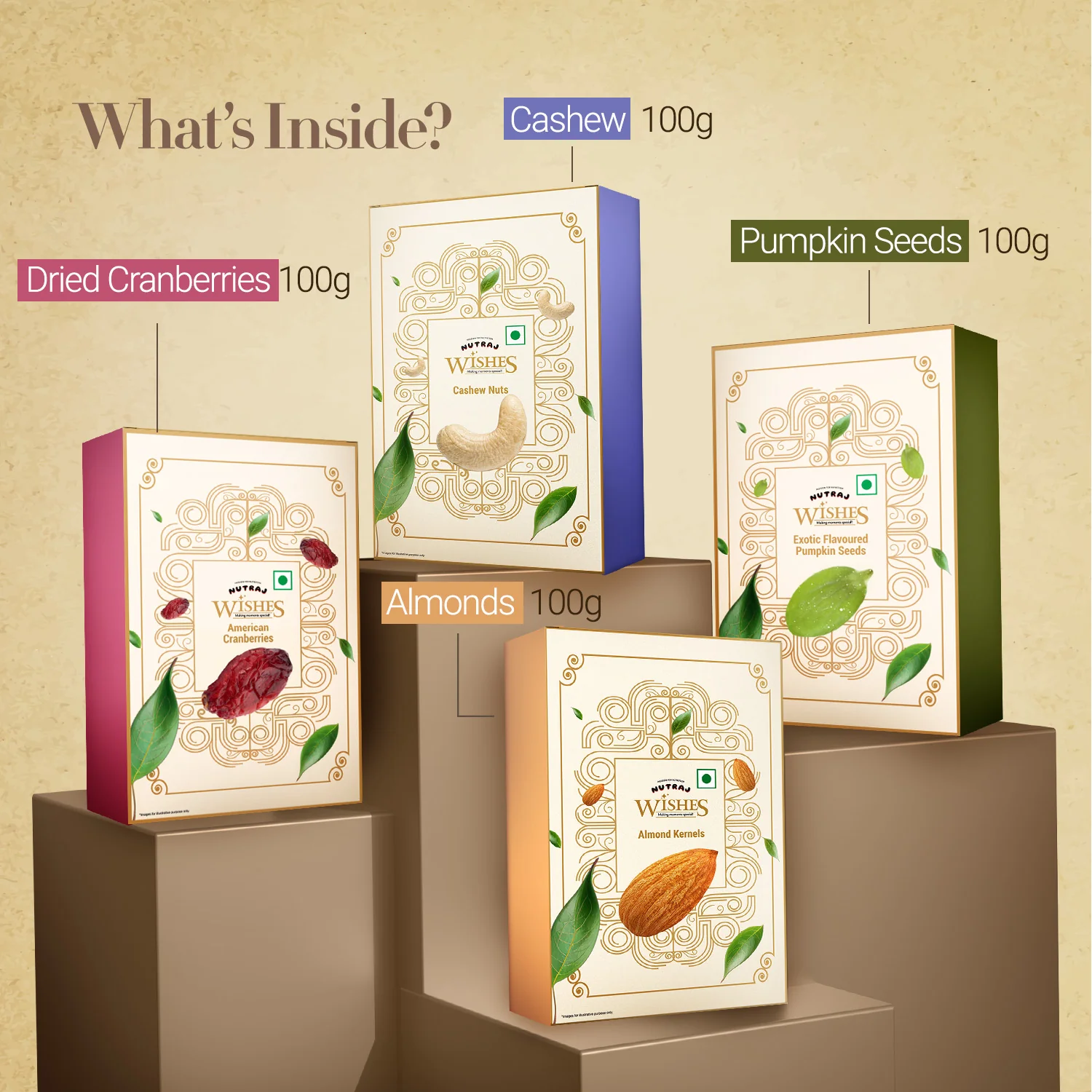 Nutraj Wishes Blooming Gold 400gm Diwali Gift Hamper | GB - 153 - Image 4