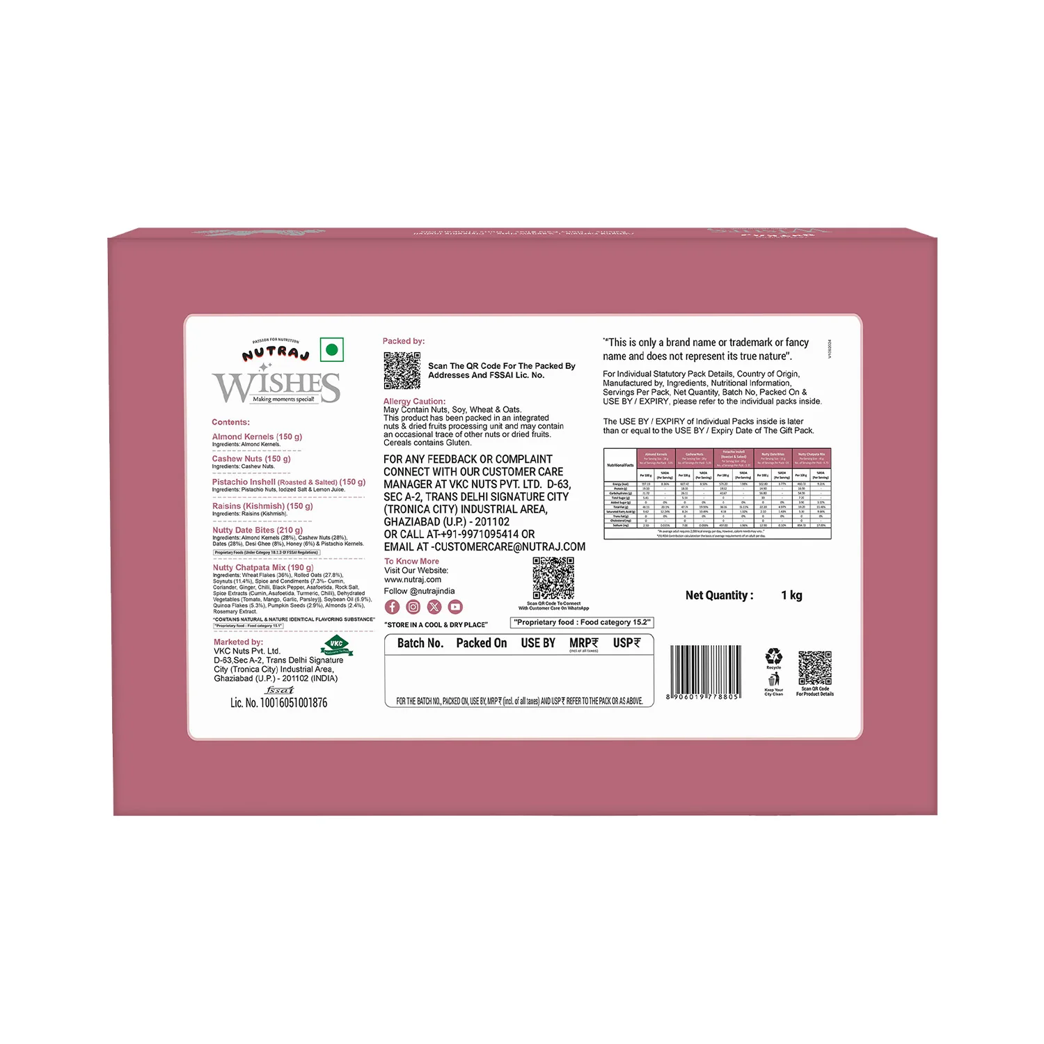 Nutraj Wishes Double Delight 1 Kg Diwali Gift Box | GB-88 - Image 3