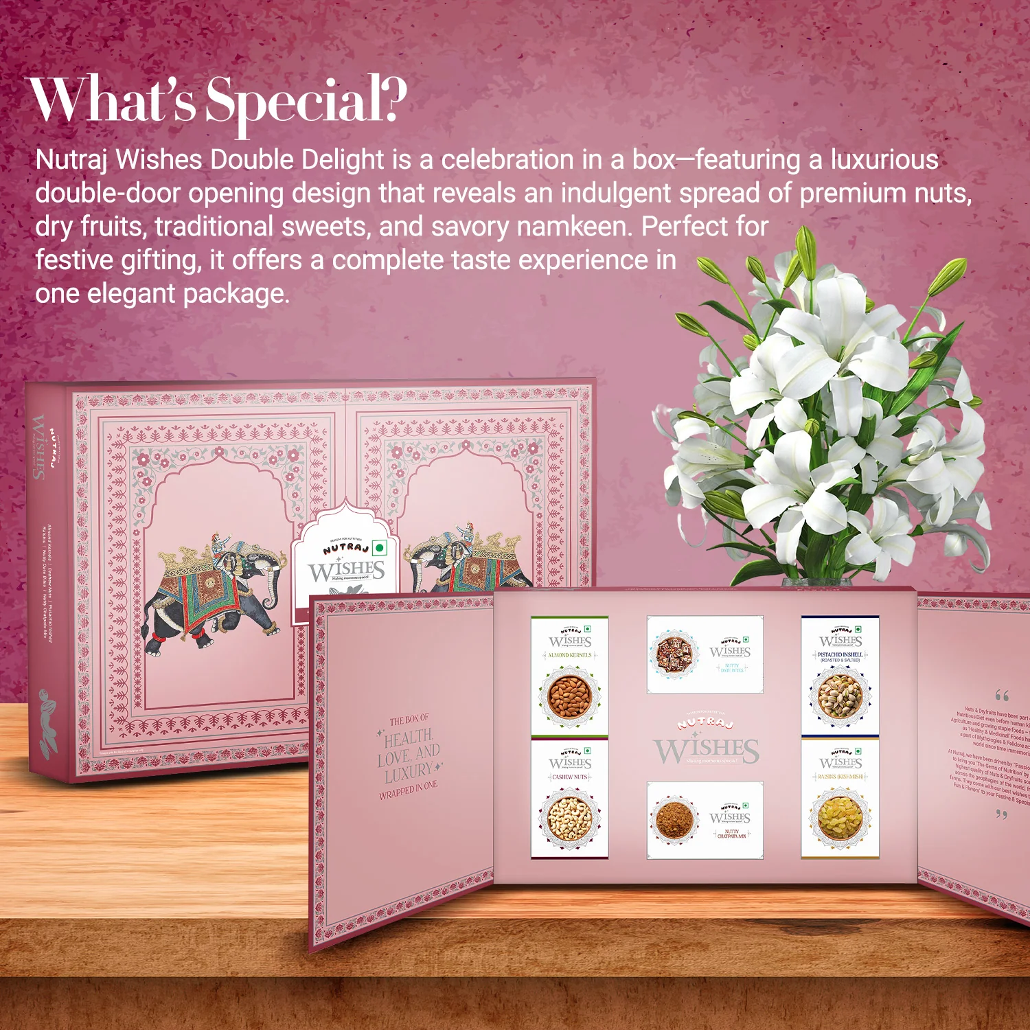 Nutraj Wishes Double Delight 1 Kg Diwali Gift Box | GB-88 - Image 5