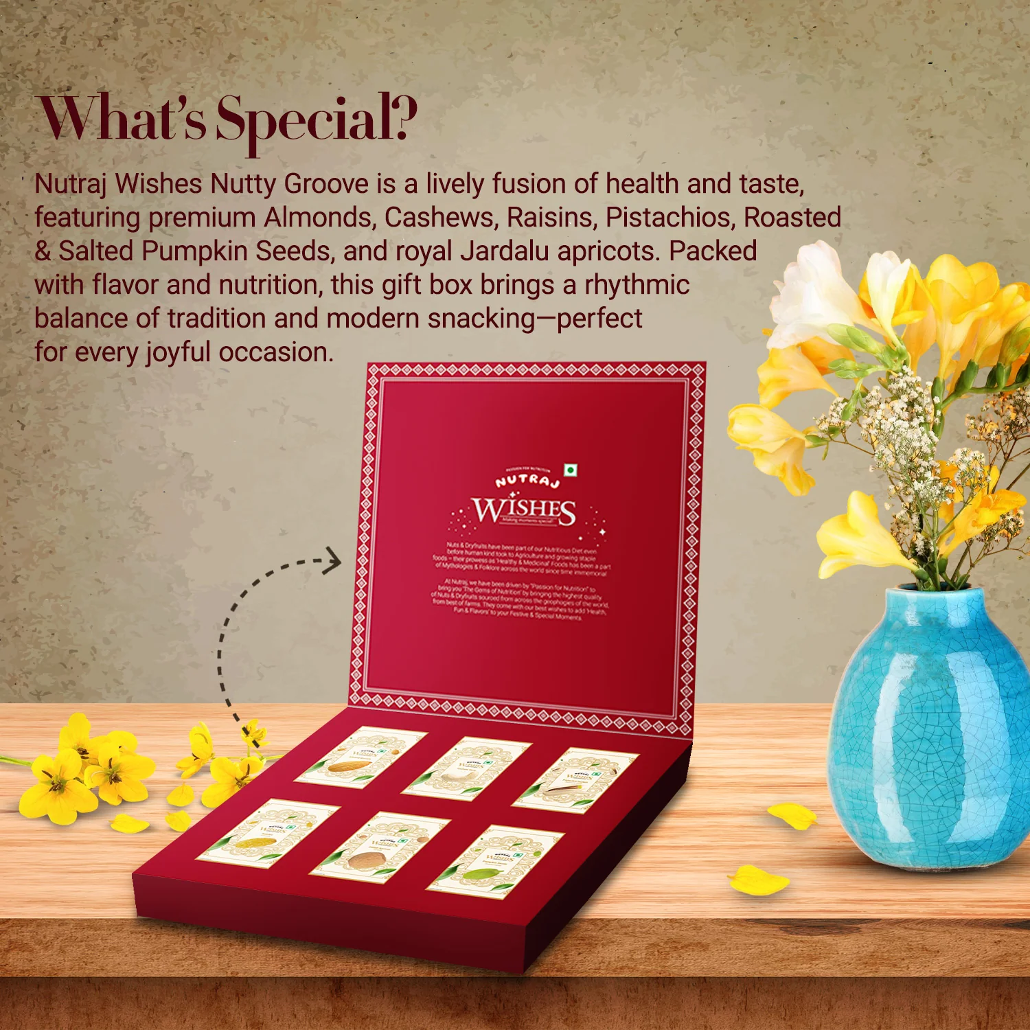 Nutraj Wishes Nutty Groove Diwali Gift Box 600g | GB-82 - Image 3