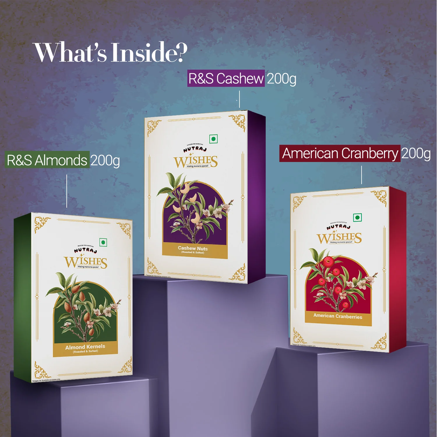 Nutraj Wishes Regal Elegance Diwali Gift Box 600g | GB-157 - Image 4