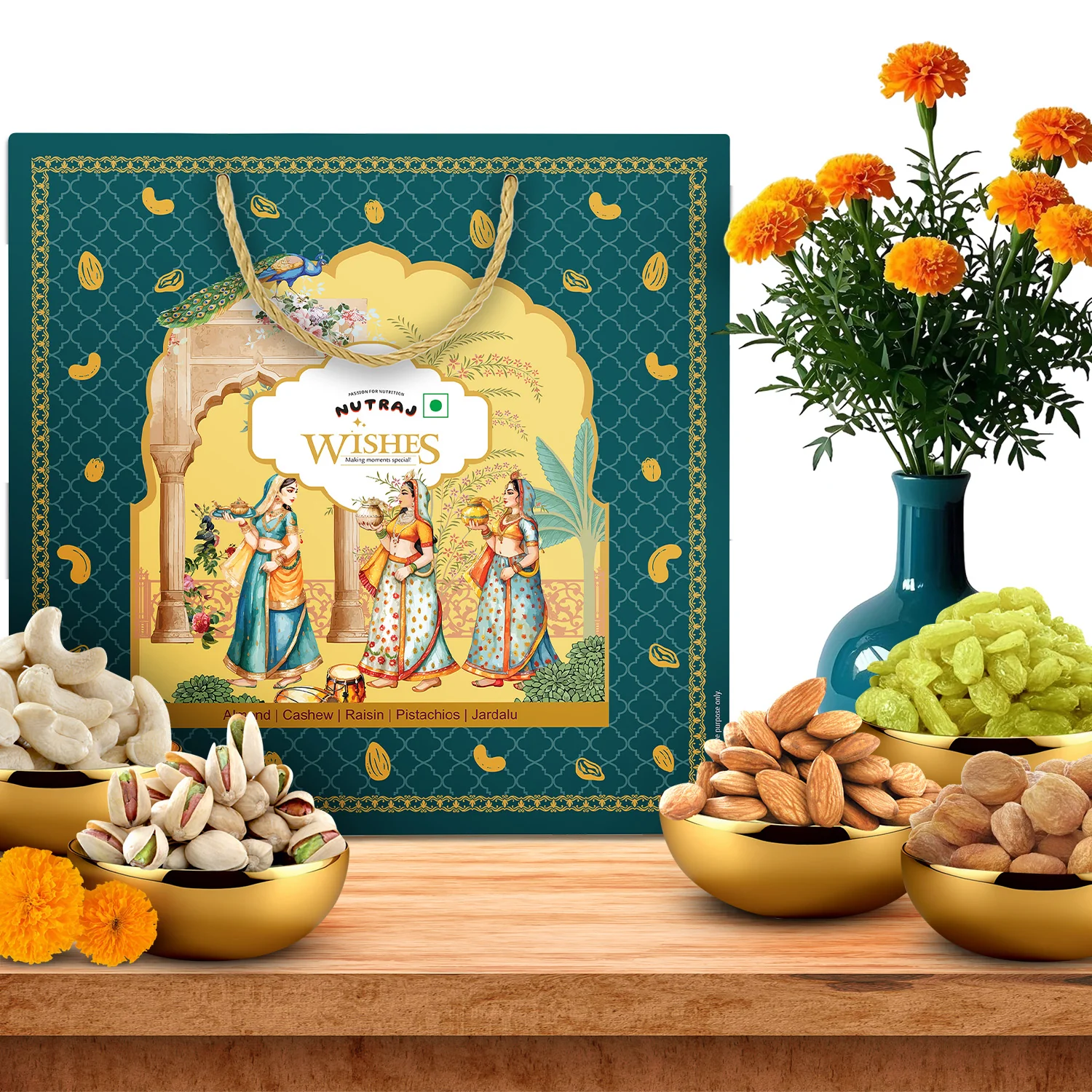 Nutraj Wishes Regal Tradition 1 Kg Diwali Gift Box | GB-158