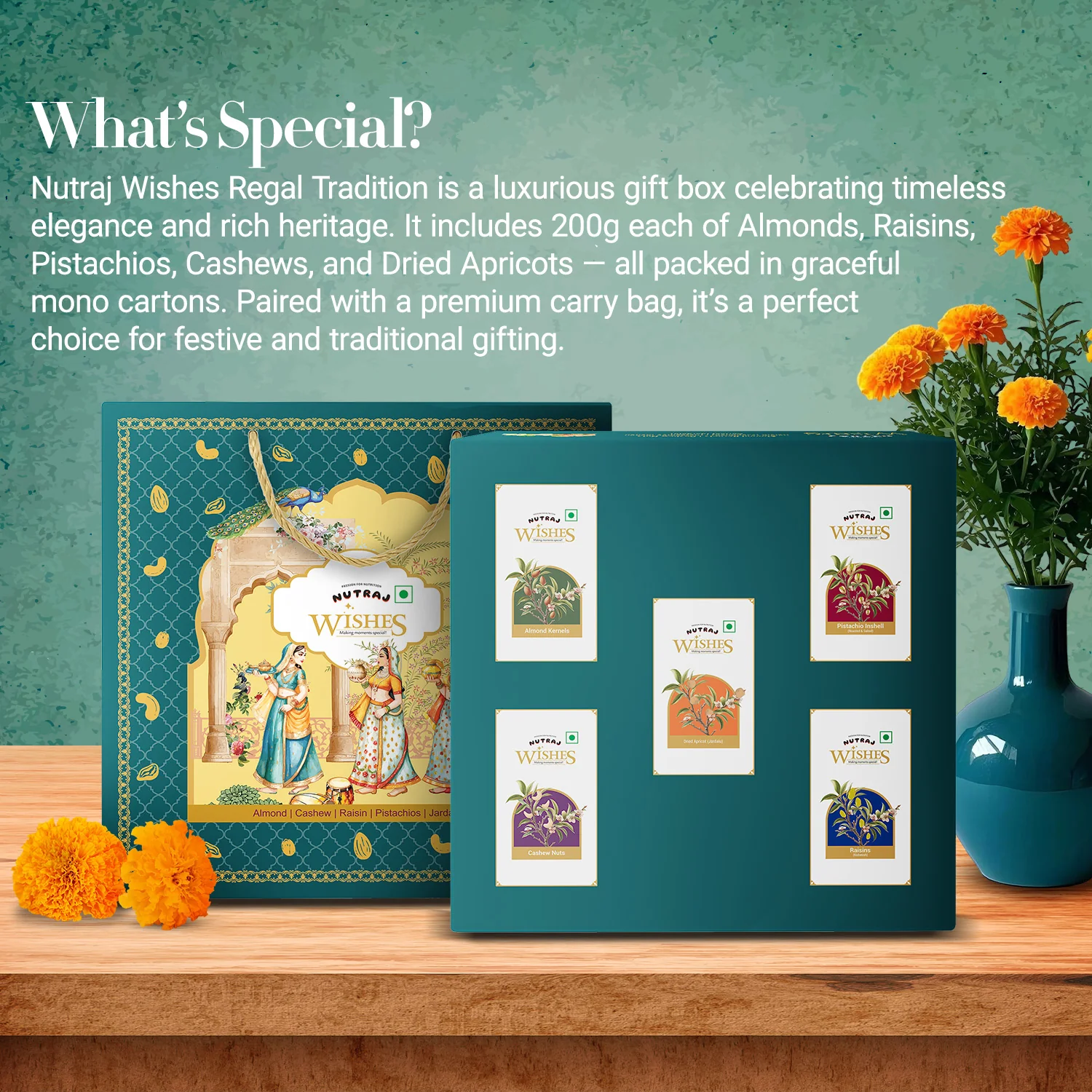 Nutraj Wishes Regal Tradition 1 Kg Diwali Gift Box | GB-158 - Image 3