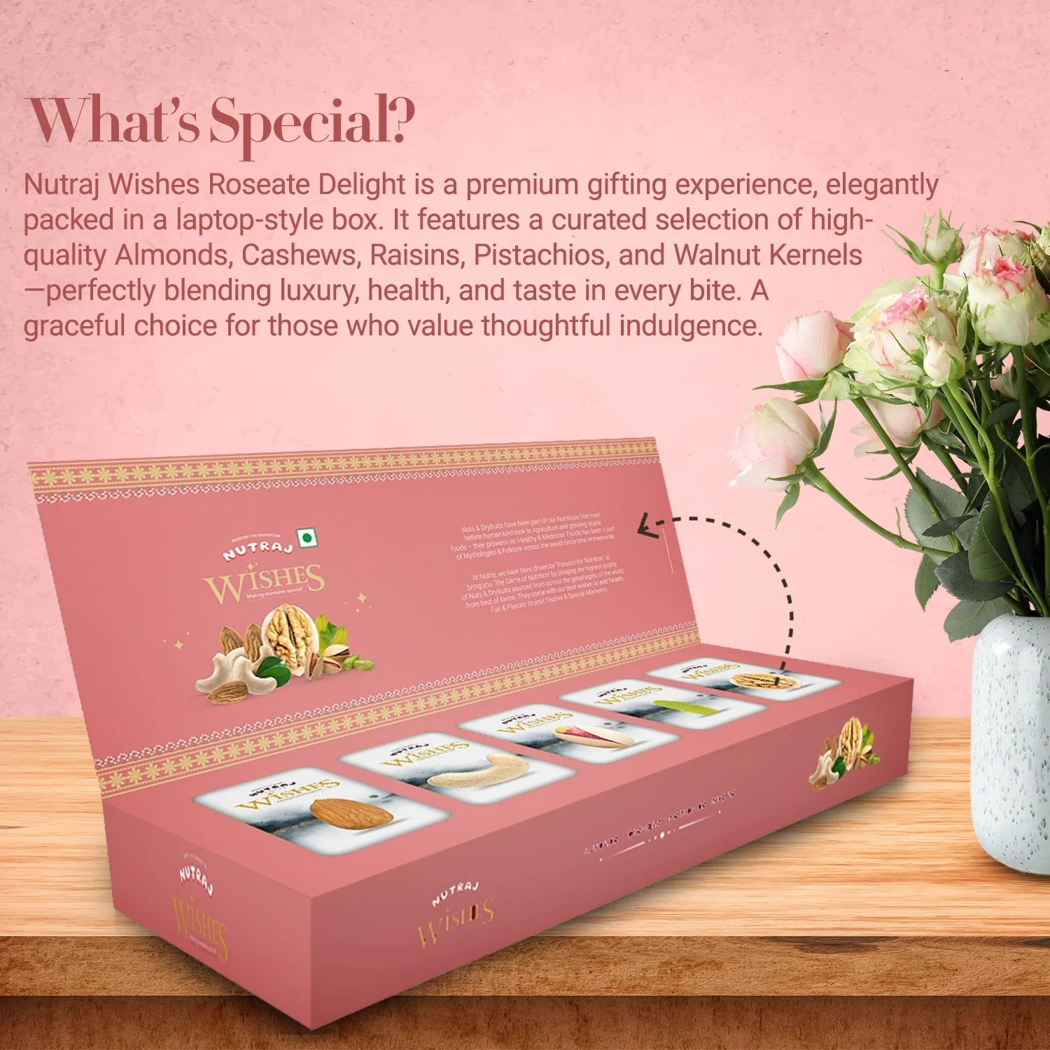 Nutraj Wishes Roseate Delight 1 Kg Diwali Box | GB-94 - Image 3