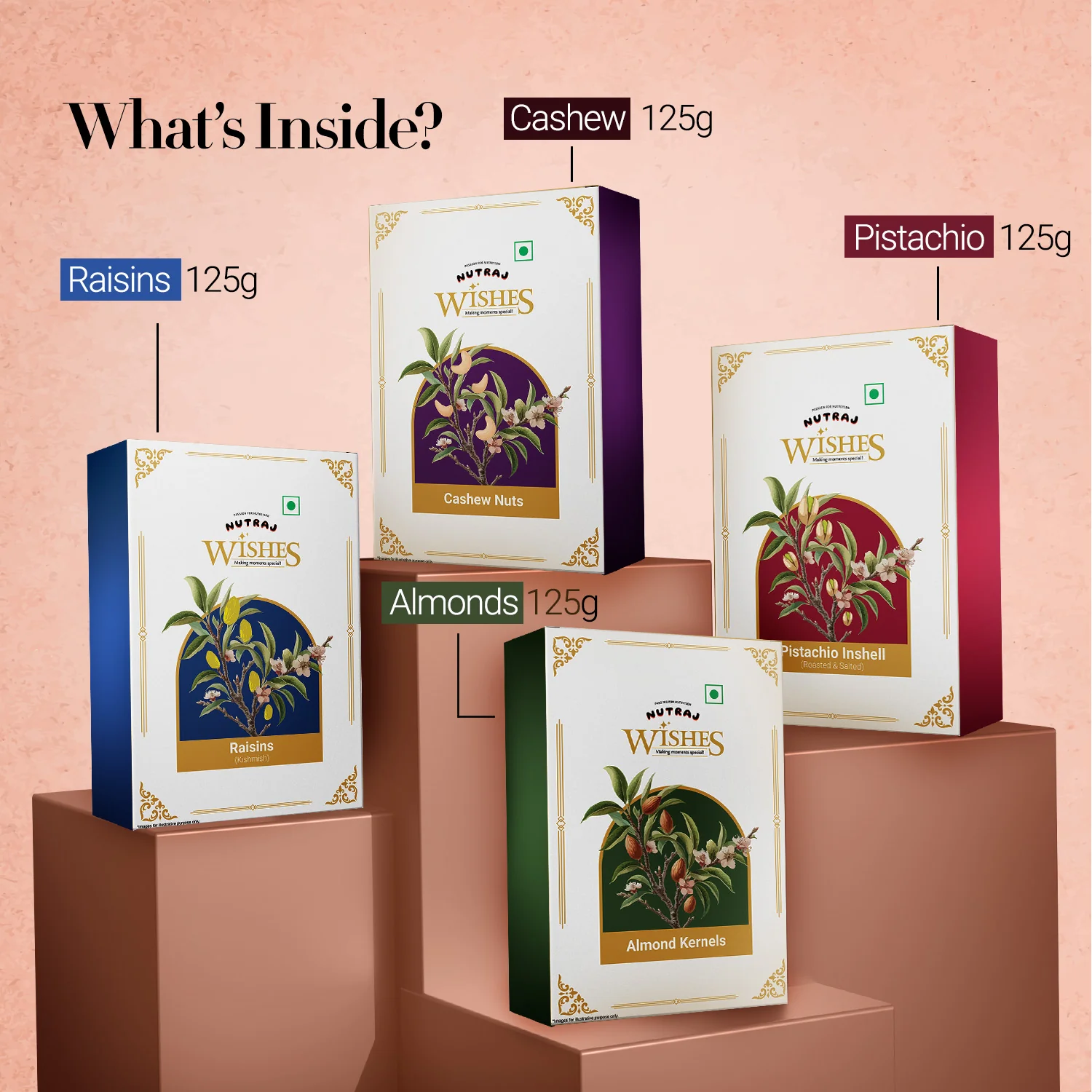 Nutraj Wishes Royal Blossom Diwali Gift Box 500g | GB-151 - Image 2
