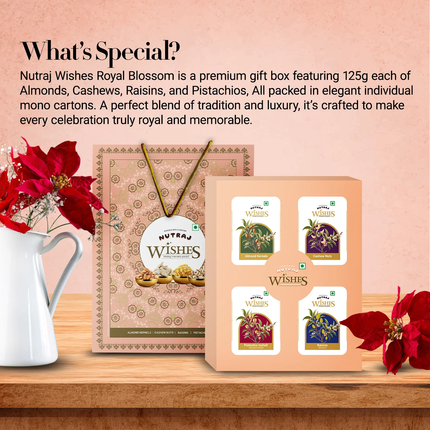 Nutraj Wishes Royal Blossom Diwali Gift Box 500g | GB-151 - Image 3