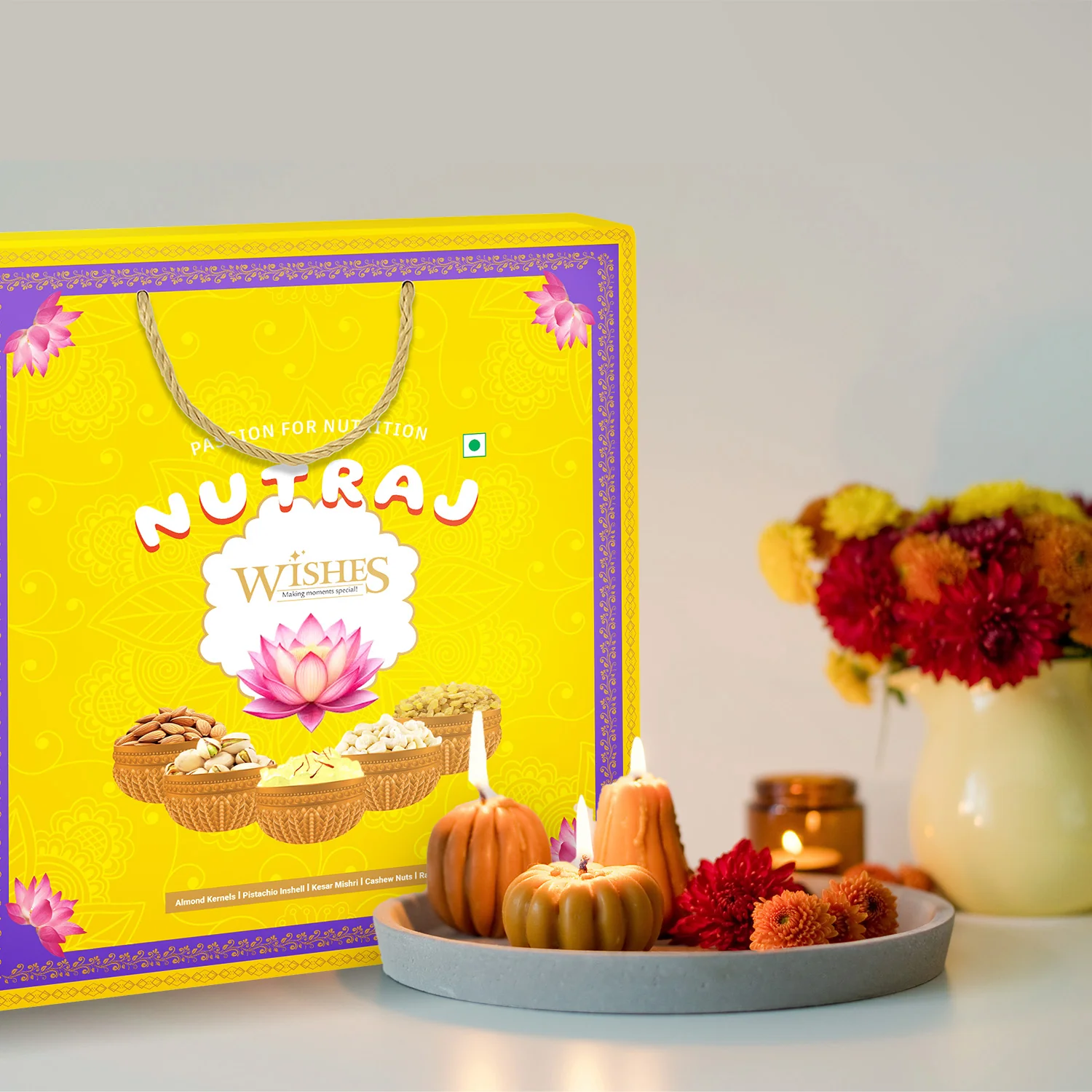 Nutraj Wishes Scared Lotus Bliss Diwali Gift Box 500g GB-156 - Image 6