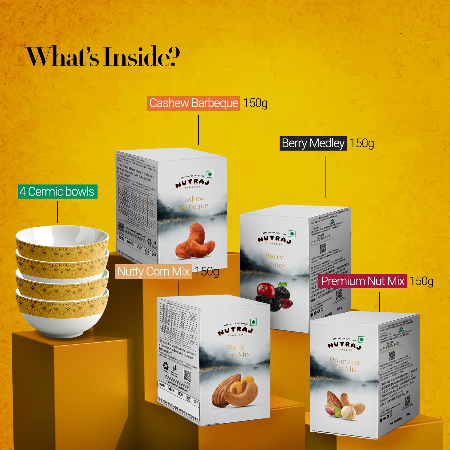 Nutraj Wishes Yellow Bloom 600g Diwali Gift Box | GB-92 - Image 4