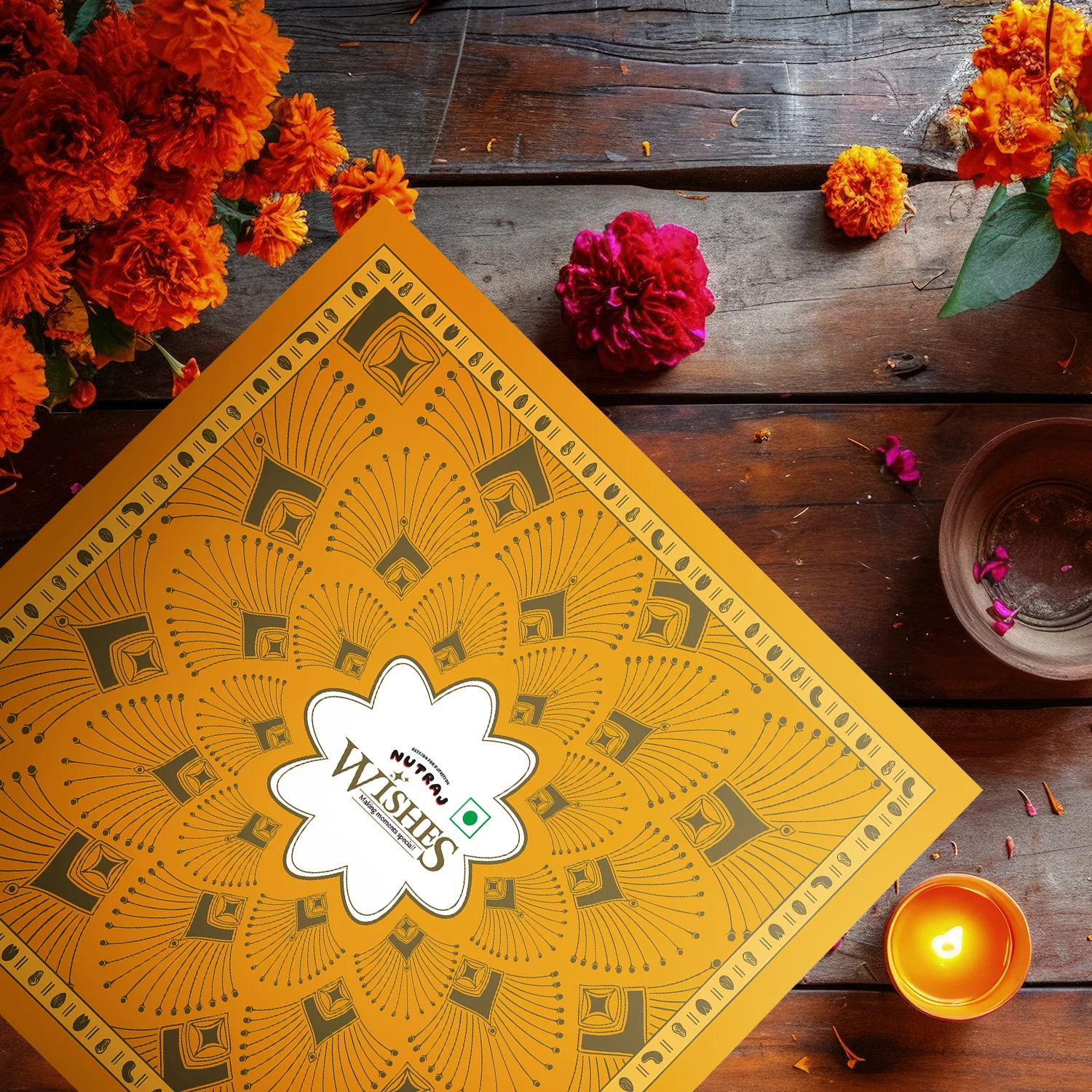 Nutraj Wishes Yellow Bloom 600g Diwali Gift Box | GB-92 - Image 6