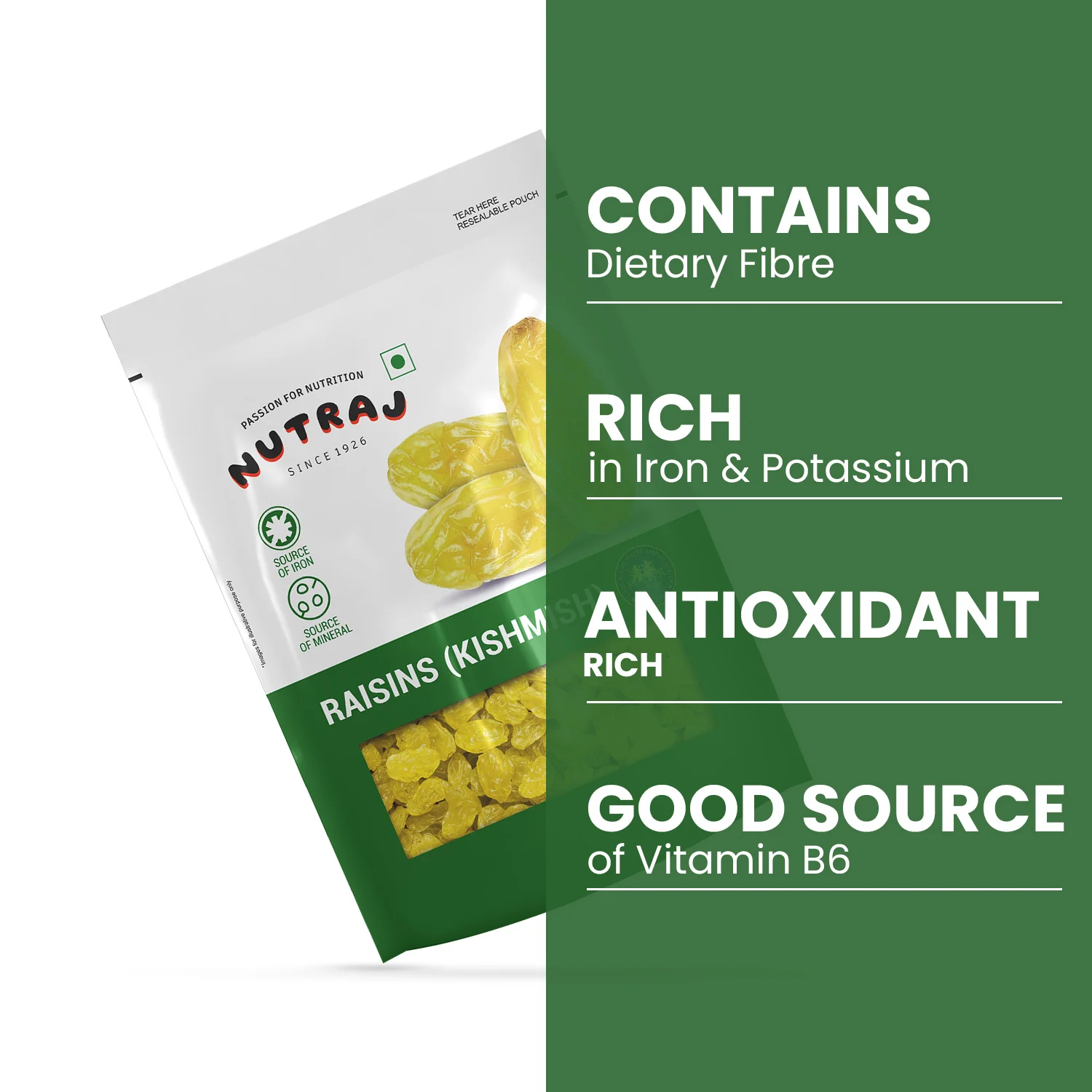 Nutraj Round Raisins 200gm (kishmish/kismis) - Image 4