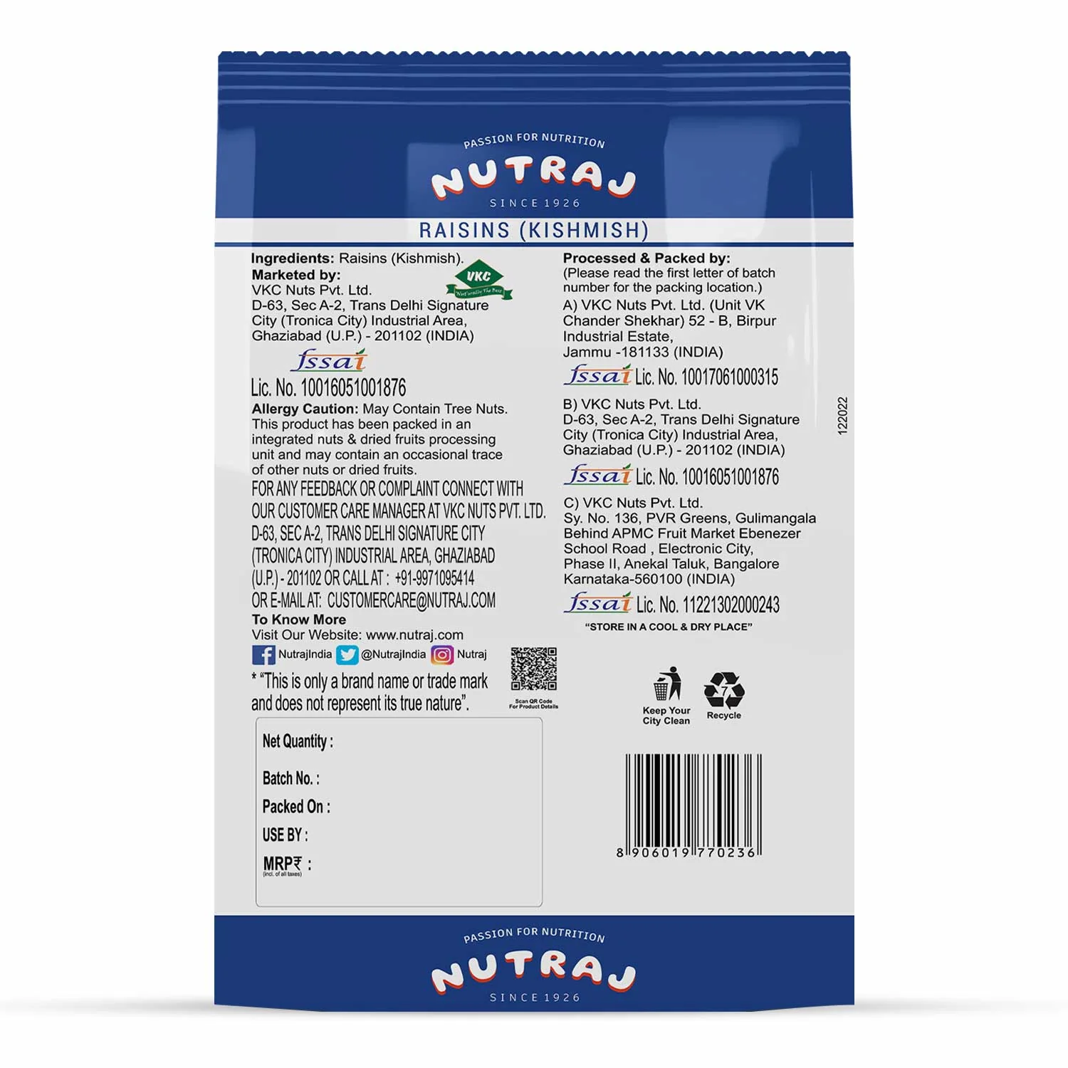 Nutraj Round Raisins 500gm (kishmish/kismis) - Image 3