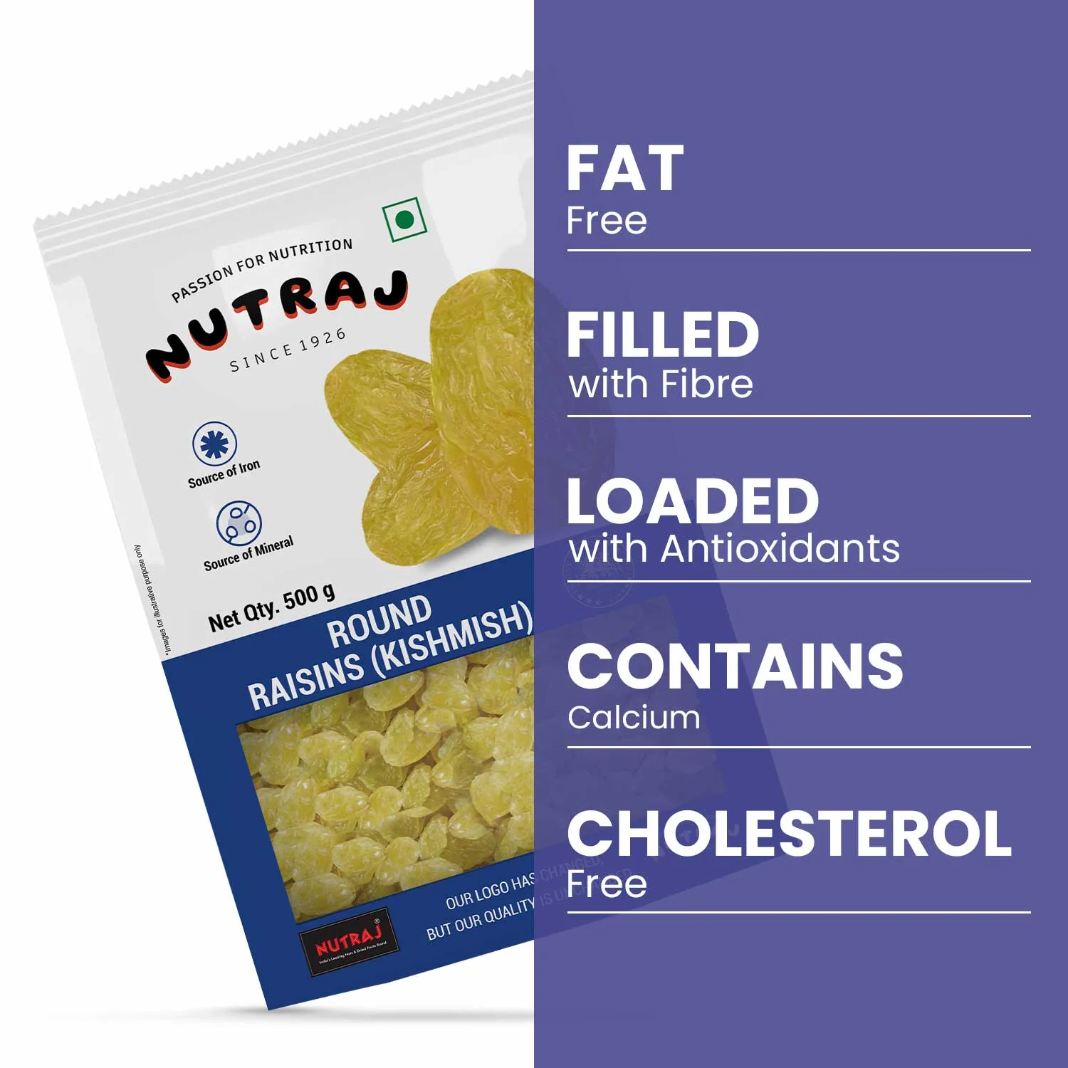 Nutraj Round Raisins 500gm (kishmish/kismis) - Image 4