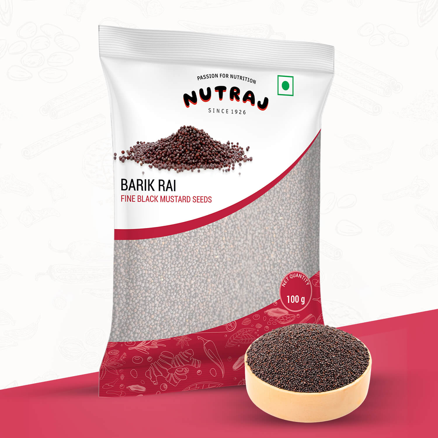 Nutraj Small Black Mustard Seeds (Barik Rai) 100gm - Image 2