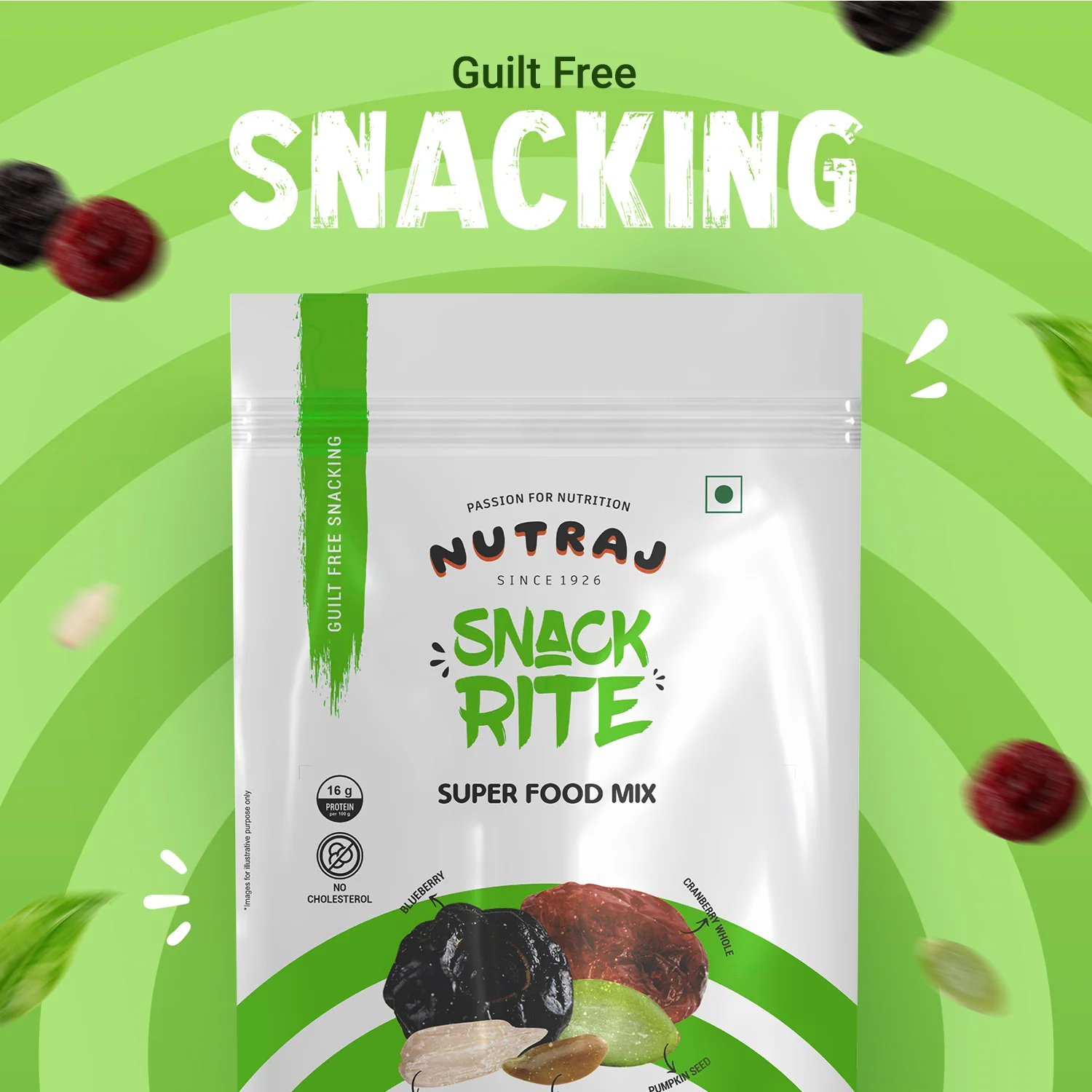 Nutraj Super Food Mix - American Cranberries, American Blueberry, Flax Seeds, Sunflower Seeds & Pumpkin Seeds 200gm - Image 3