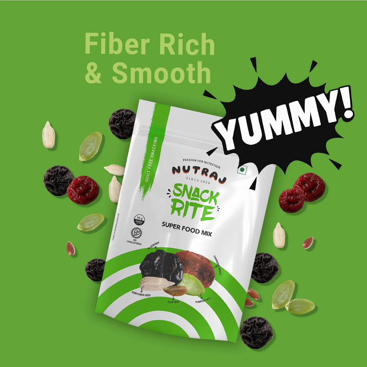 Nutraj Super Food Mix - American Cranberries, American Blueberry, Flax Seeds, Sunflower Seeds & Pumpkin Seeds 200gm - Image 5